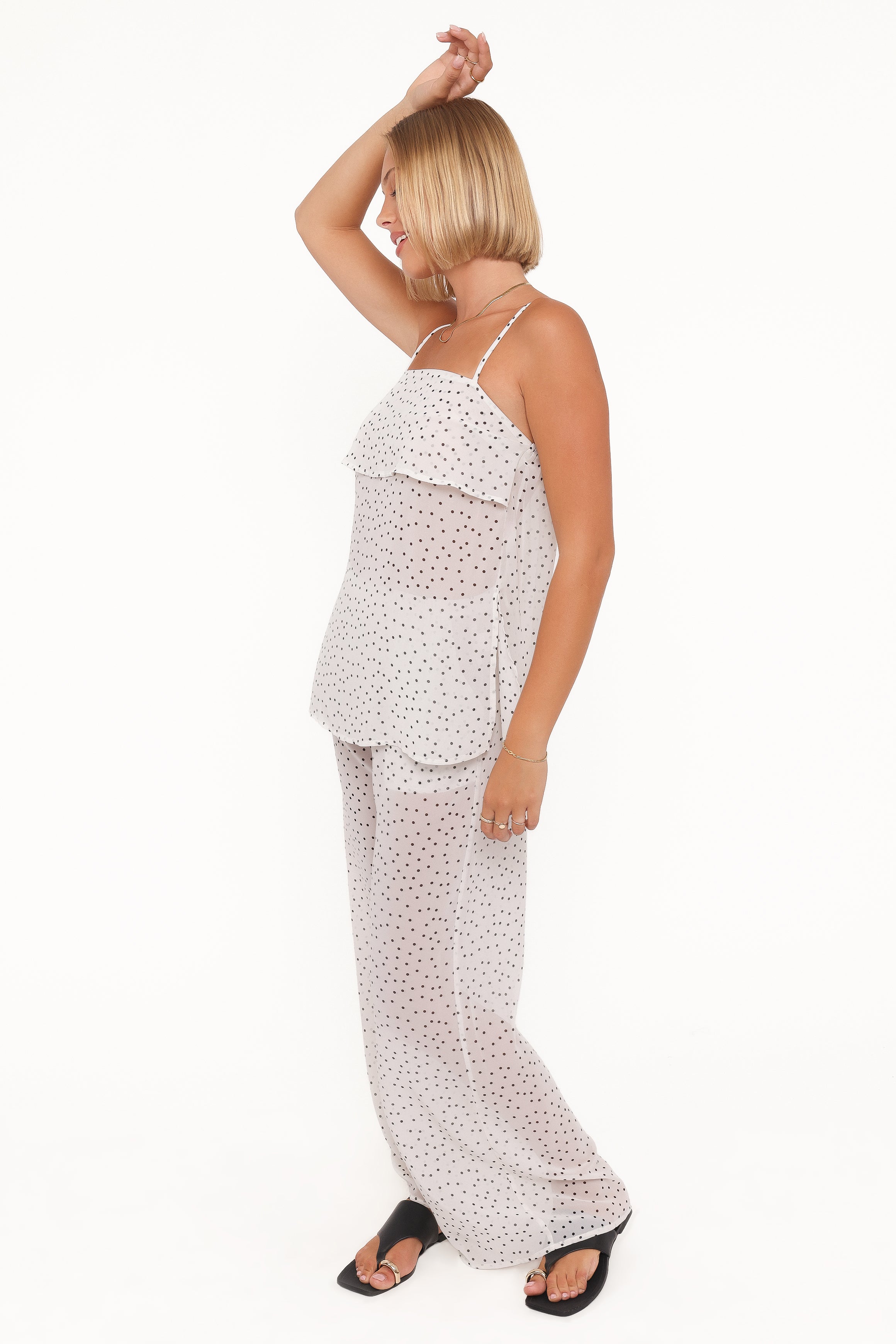 SETS Hazel Pant Set - Cream Polka Dot