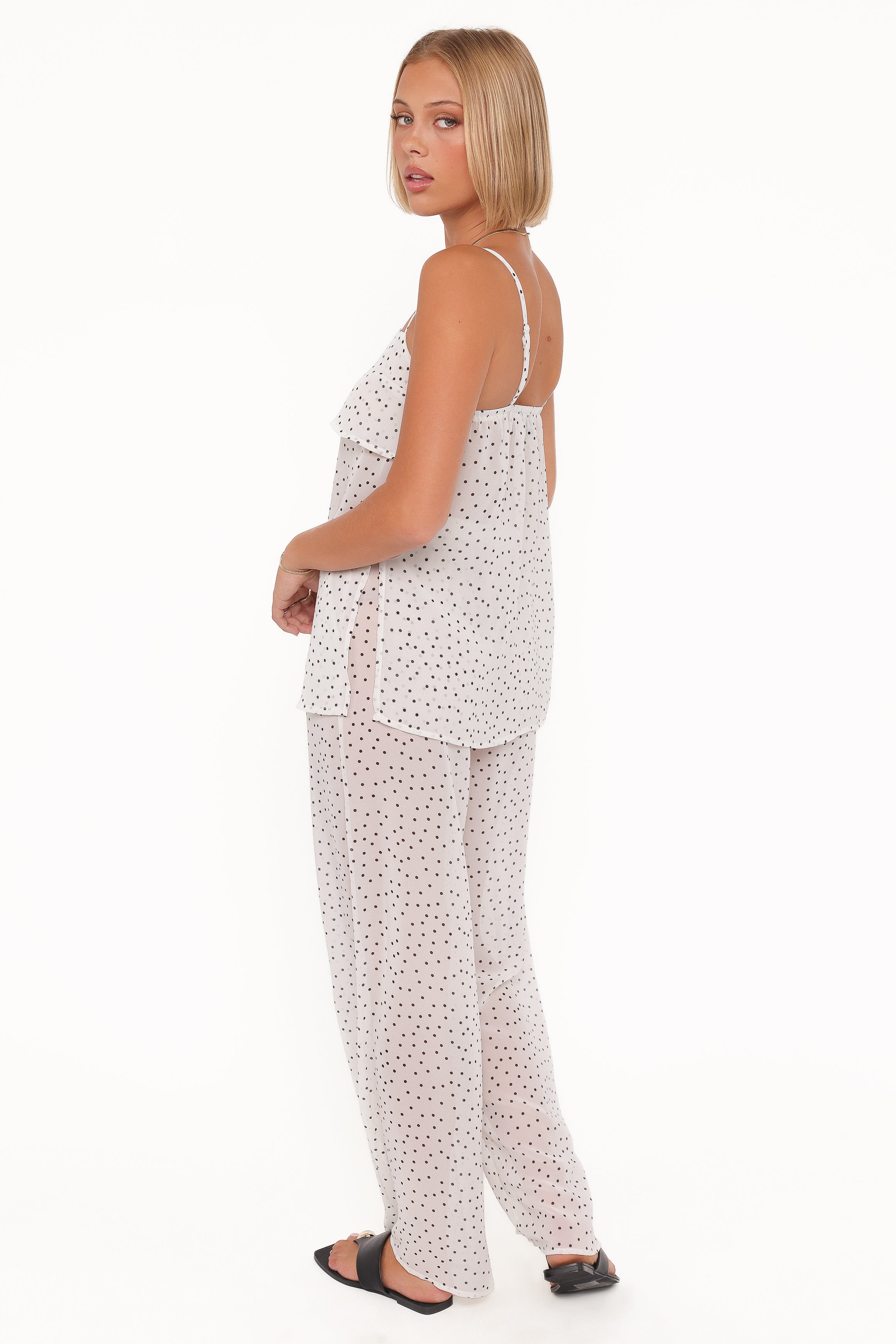 SETS Hazel Pant Set - Cream Polka Dot