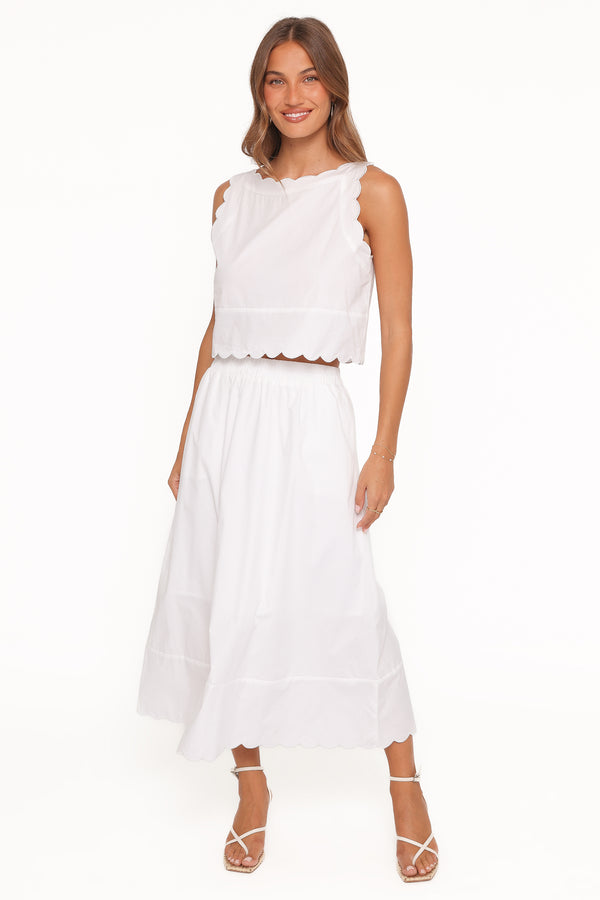 SETS Heather Maxi Skirt Set - White