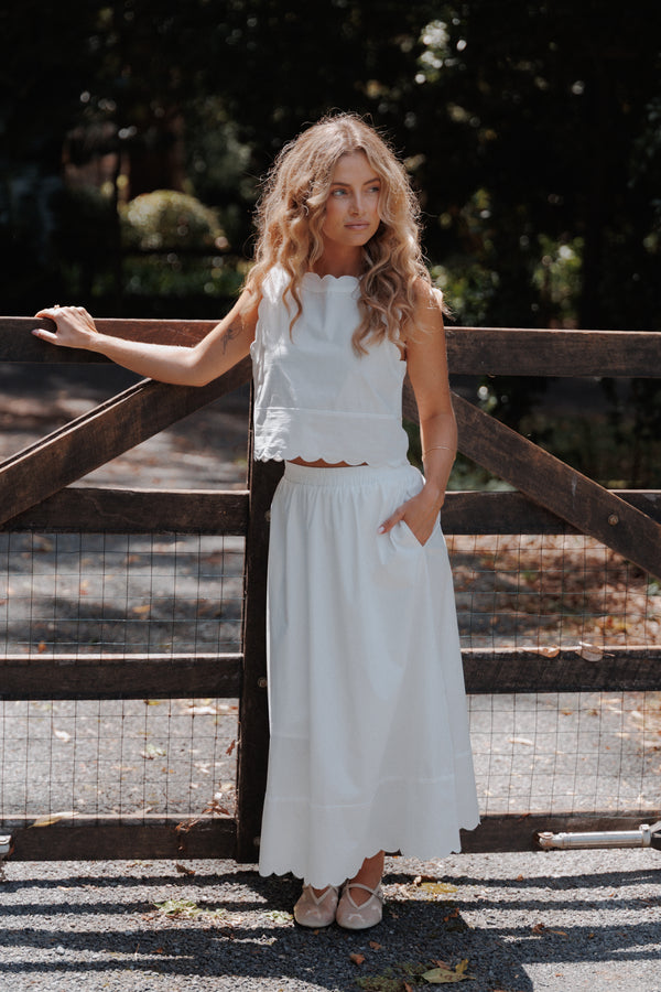 SETS Heather Maxi Skirt Set - White