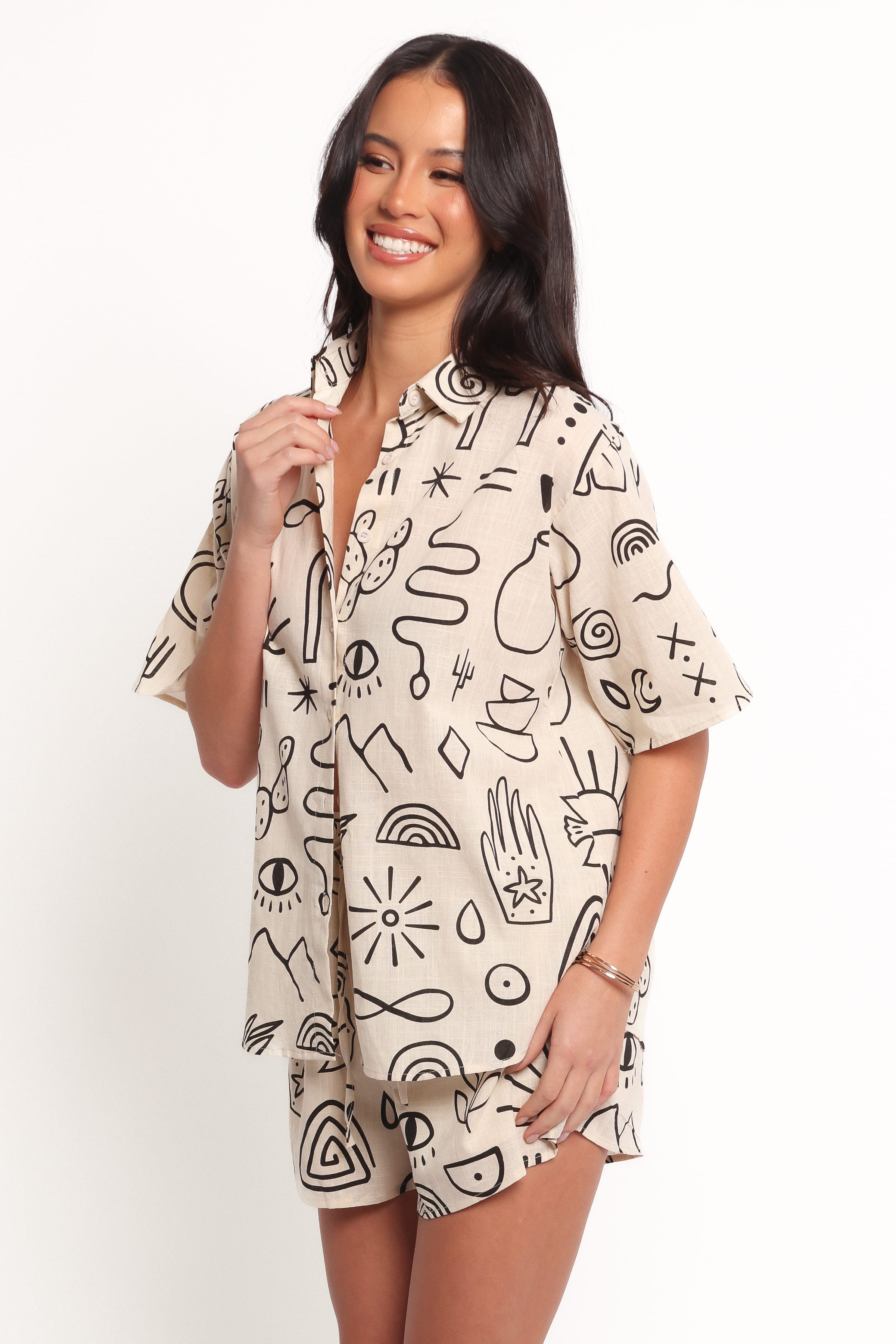 SETS Isabella Short Set - Beige Black