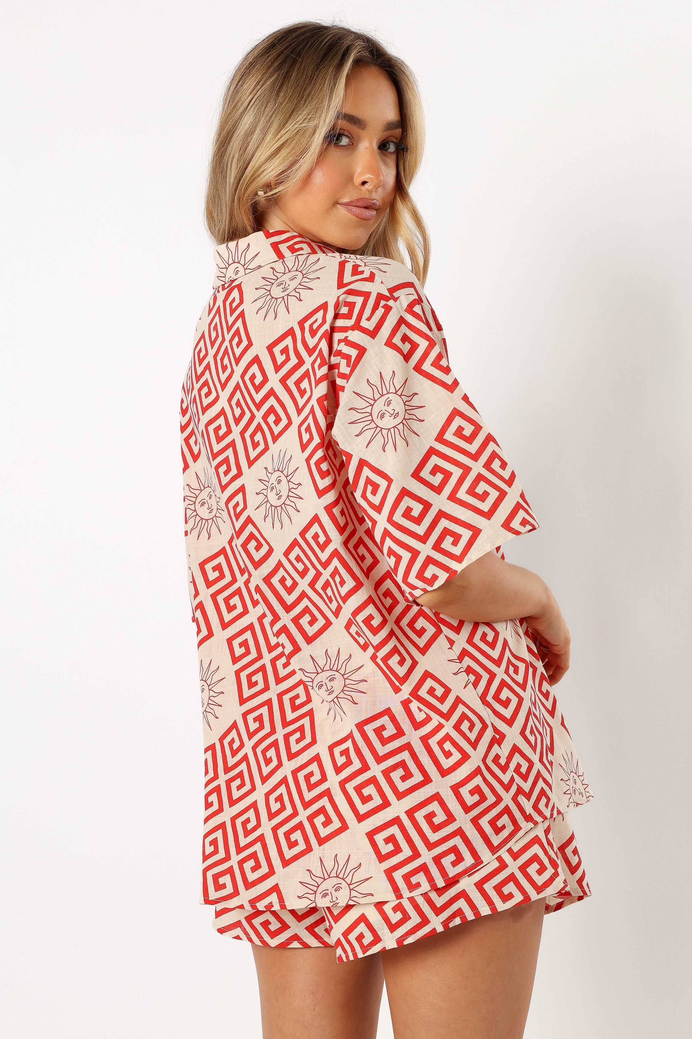 SETS @Isabella Short Set - Beige Red