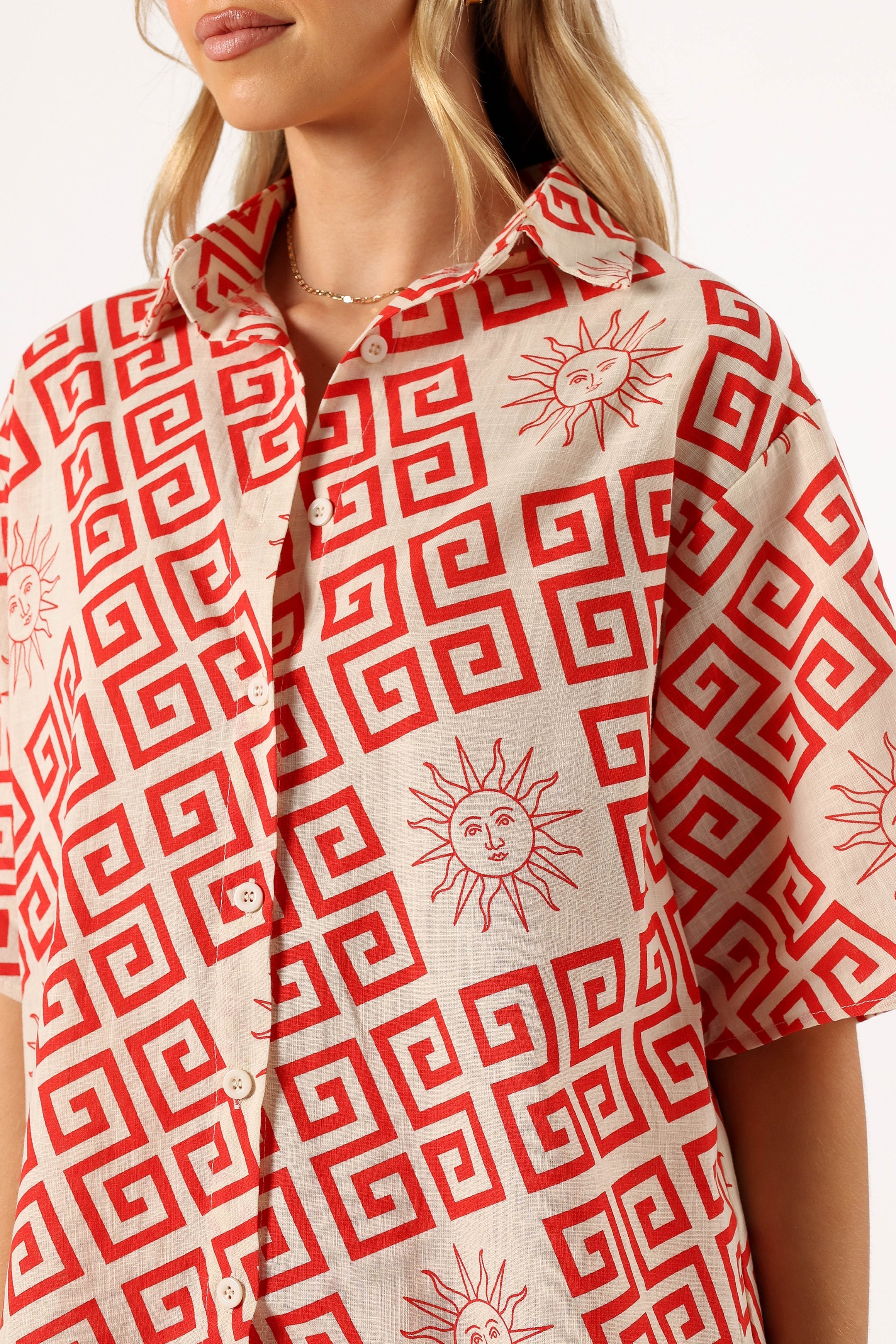 SETS @Isabella Short Set - Beige Red