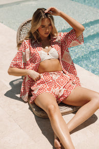 SETS @Isabella Short Set - Beige Red