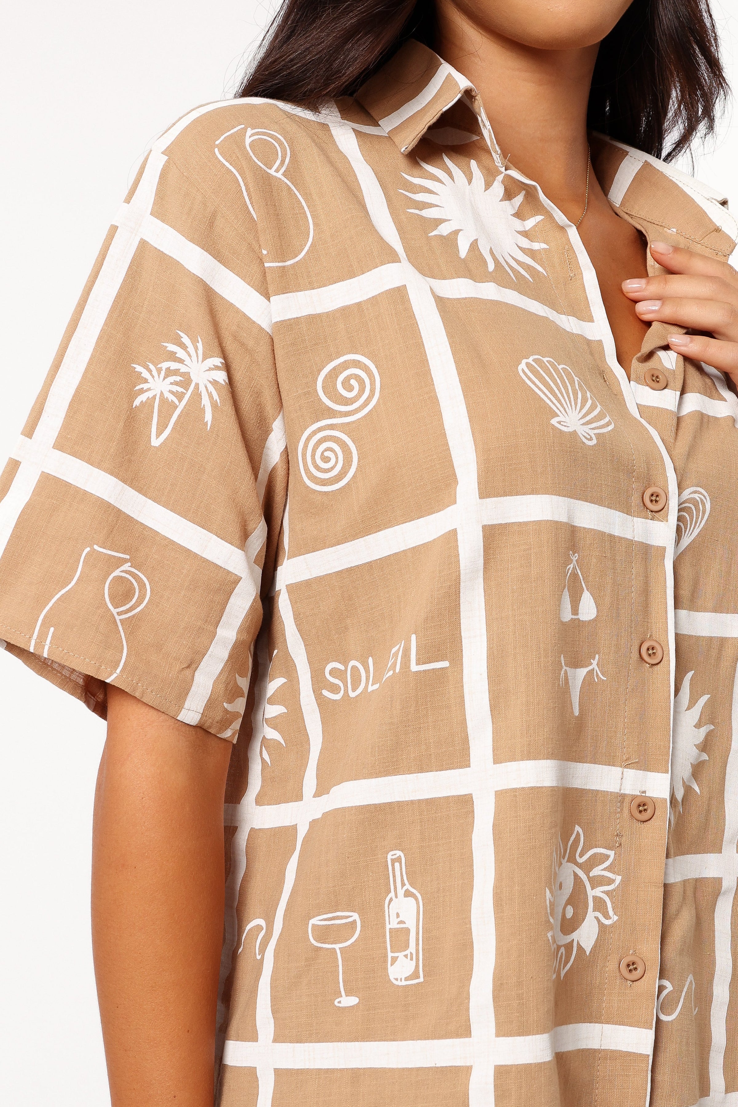 SETS @Isabella Short Set - Tan Soleil Print (Hold for Euro Summer)