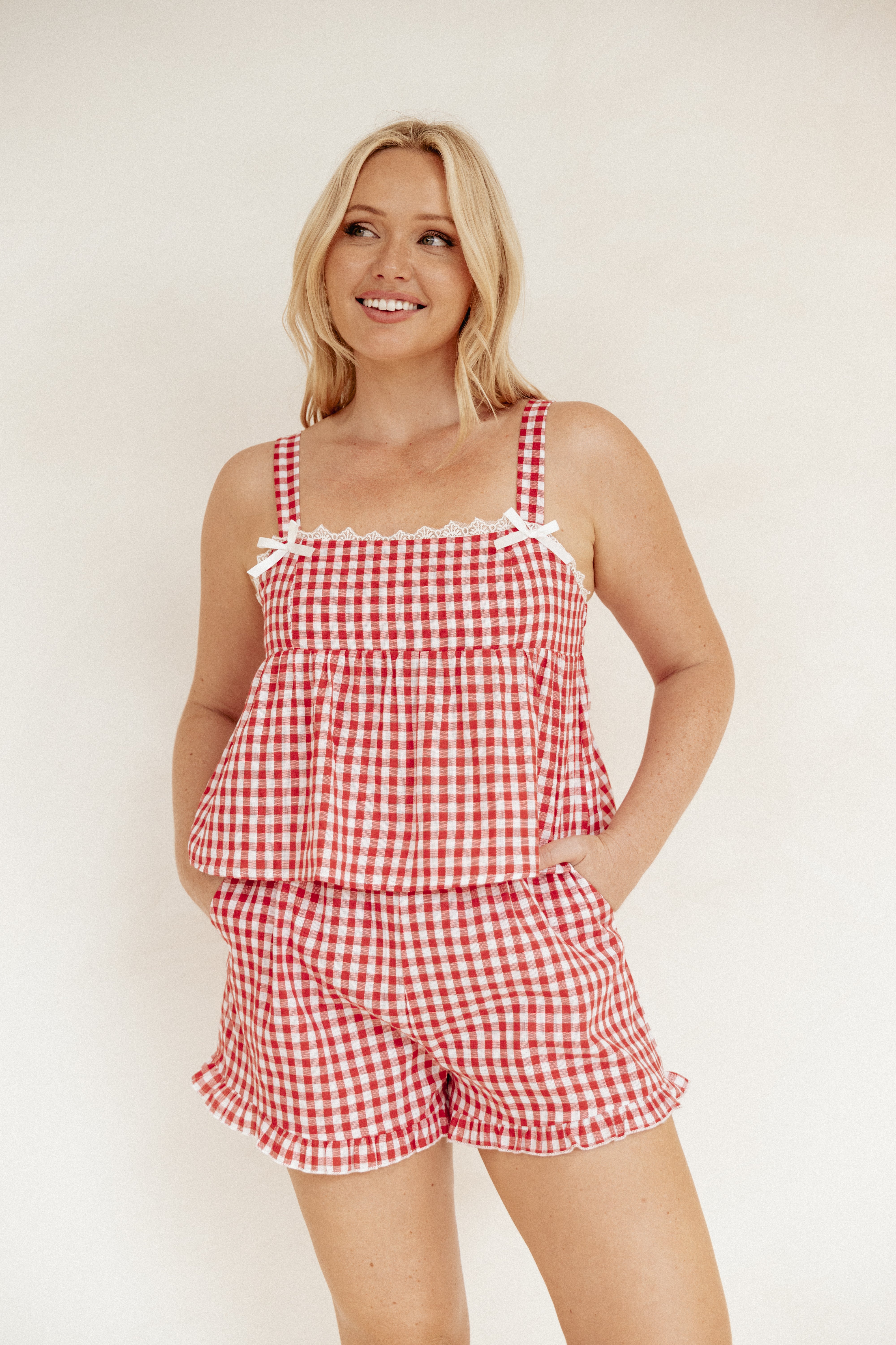 SETS Isidore Gingham Short Set - Red