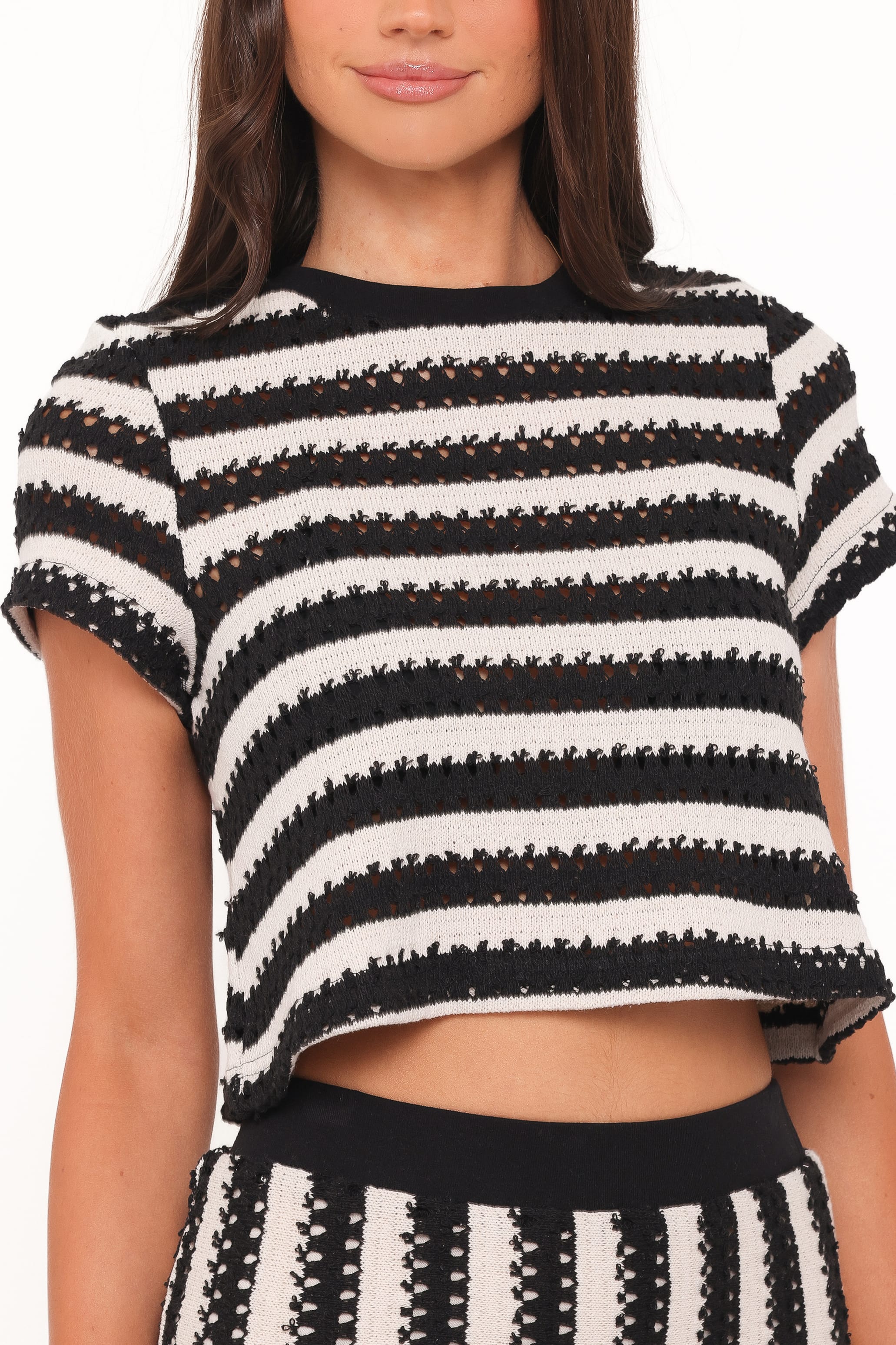SETS Jaden Knit Skirt Set - Black/White Stripe
