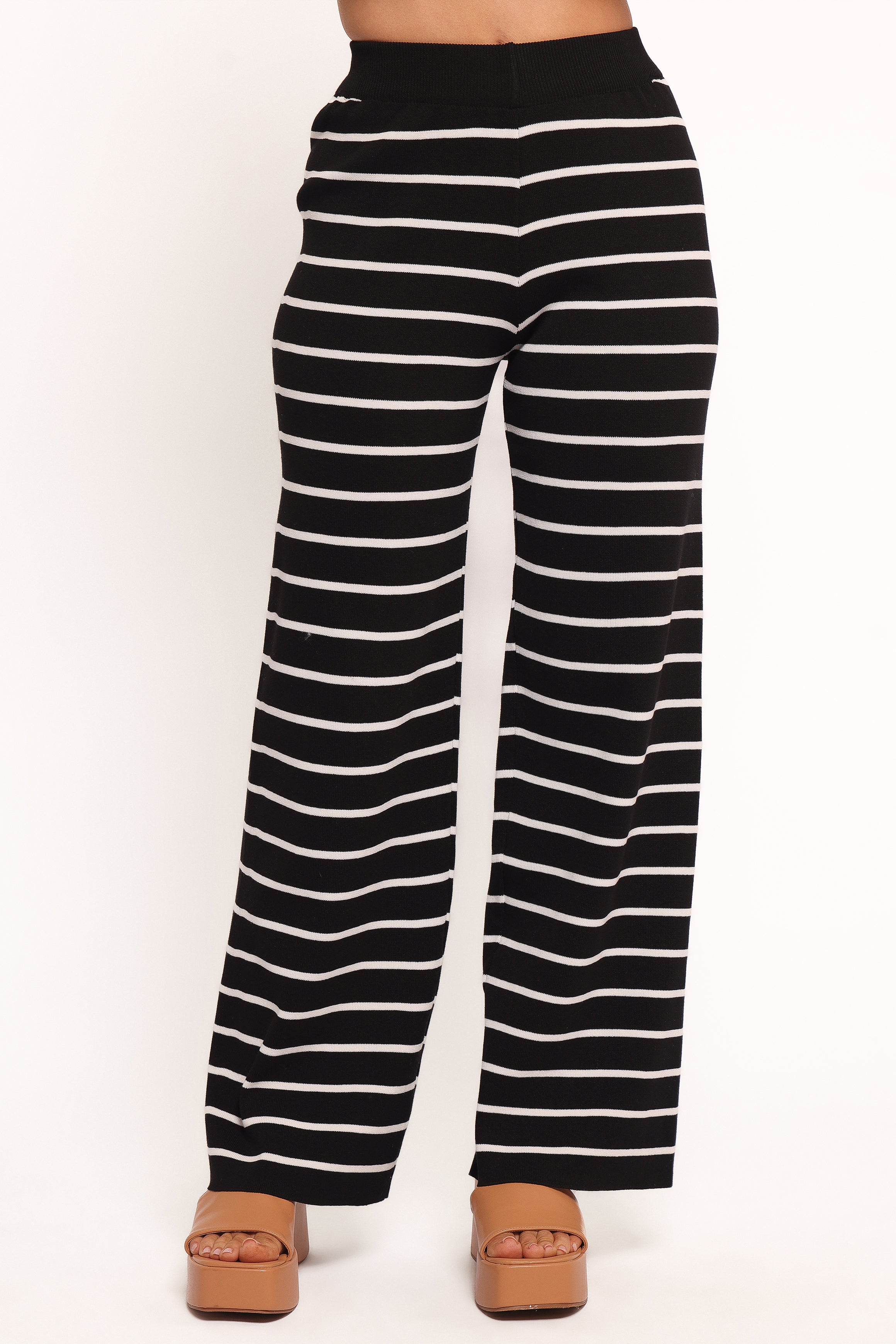 SETS Juna Knitted Pant Set - Black White Stripe