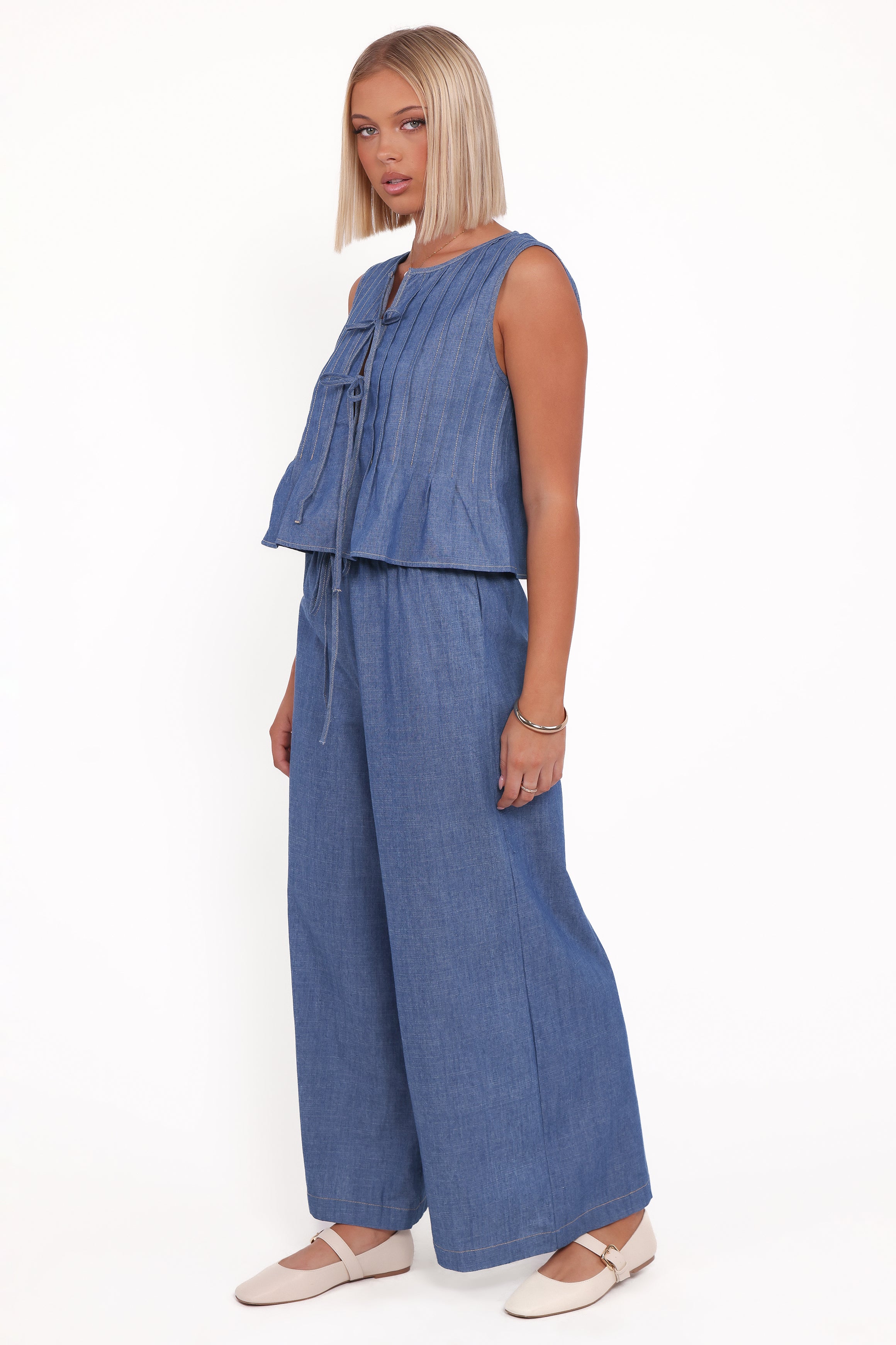 SETS Karla Denim Pant Set - Dark Blue