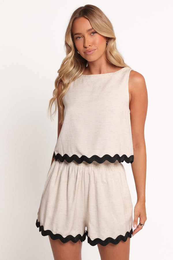 SETS Katy Short Set - Cream Black