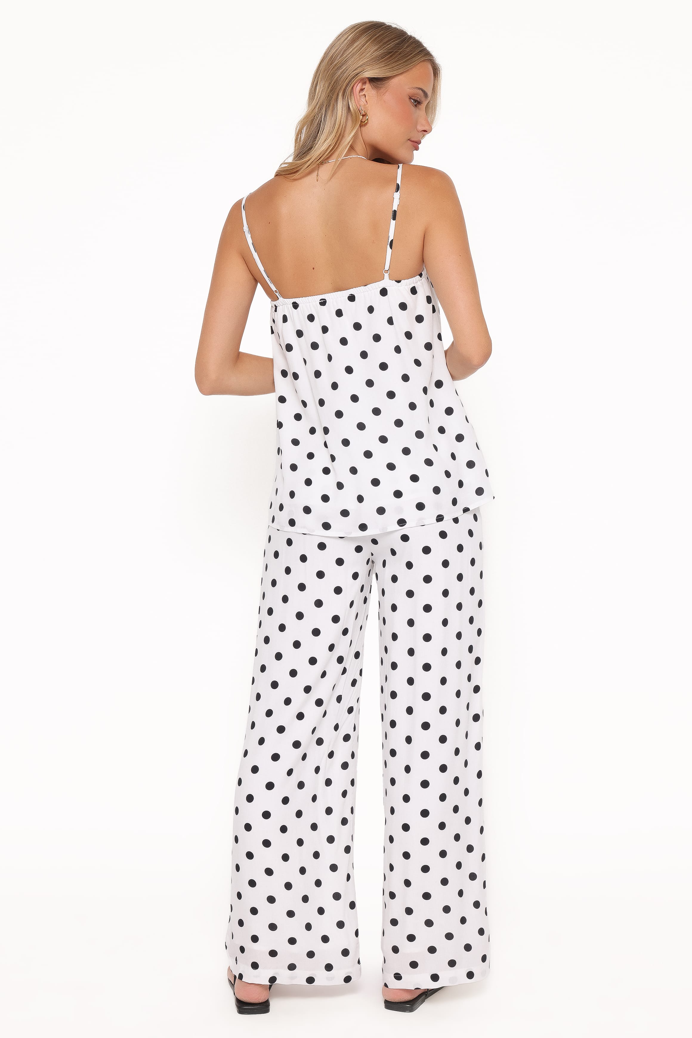SETS Kristy Pant Set - White/Black Polka Dot