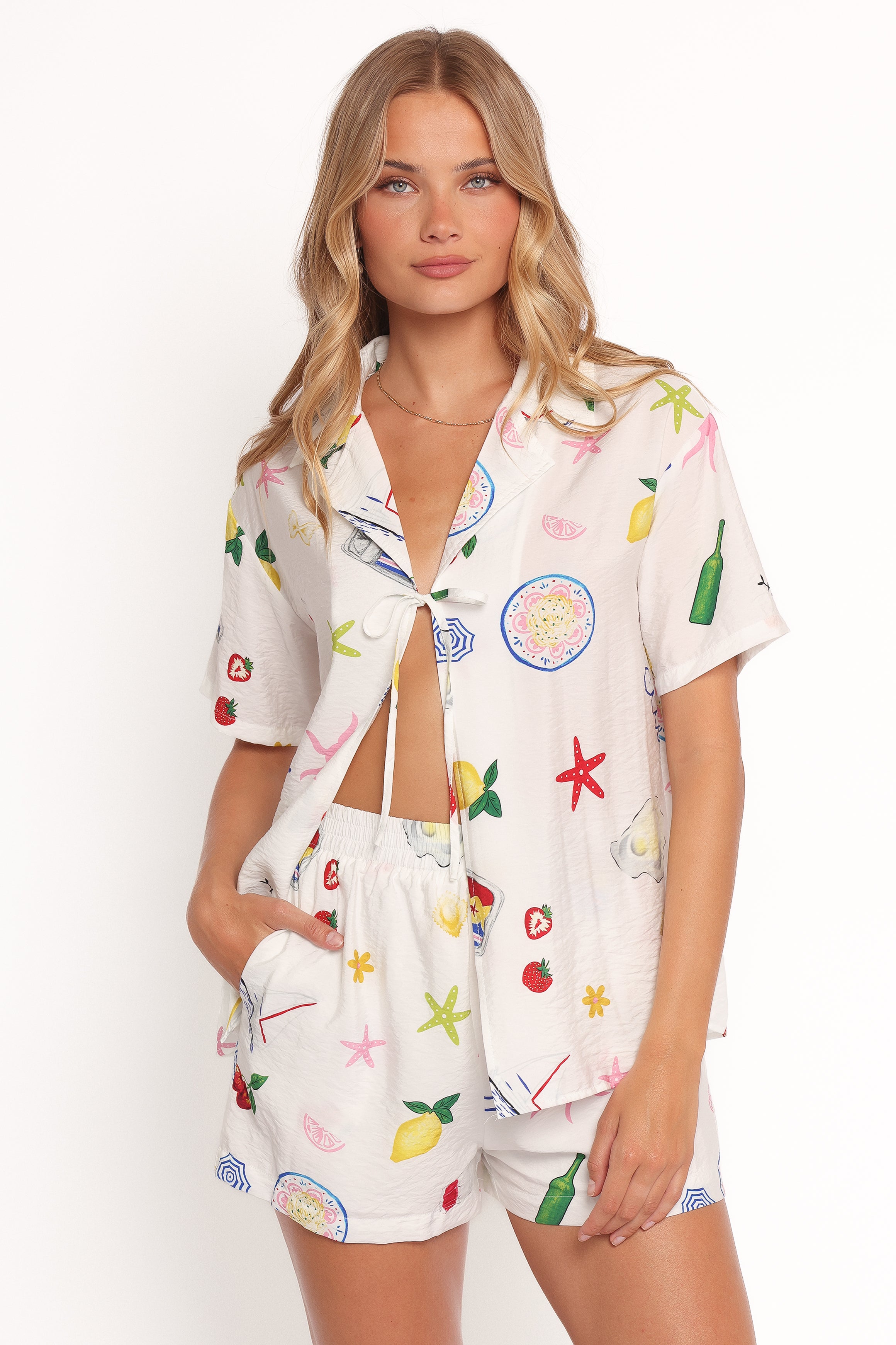 SETS Larina Tie Front Short Set - Ciao