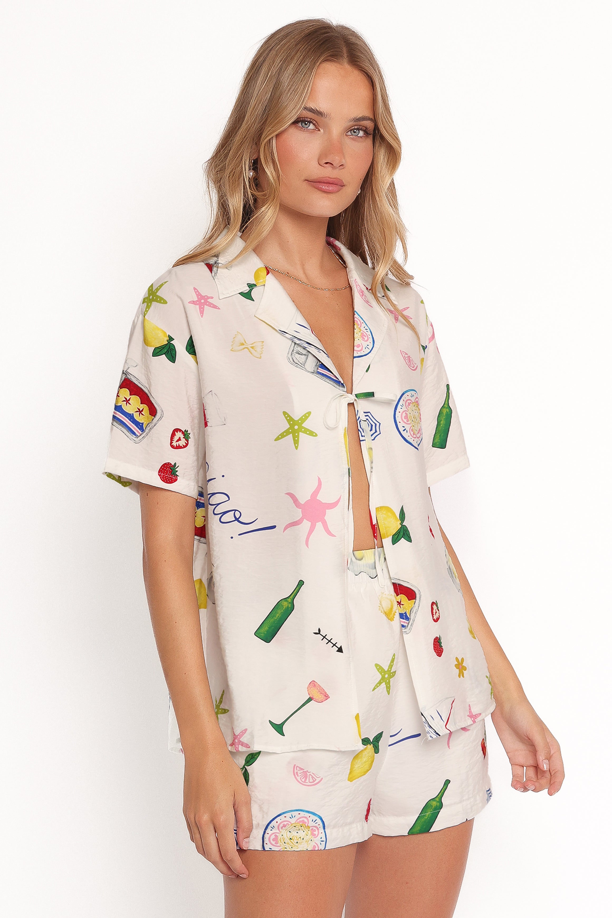 SETS Larina Tie Front Short Set - Ciao