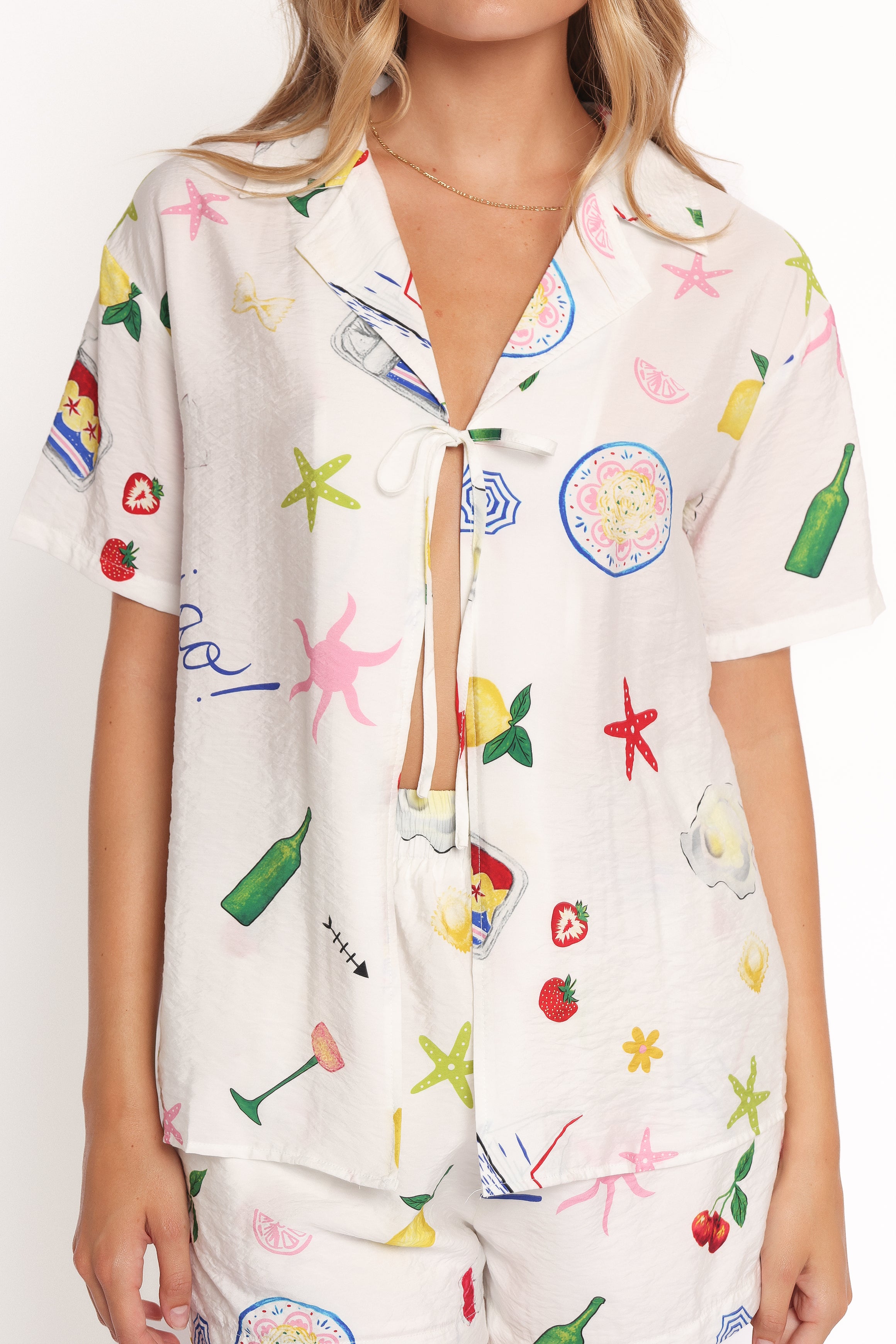 SETS Larina Tie Front Short Set - Ciao