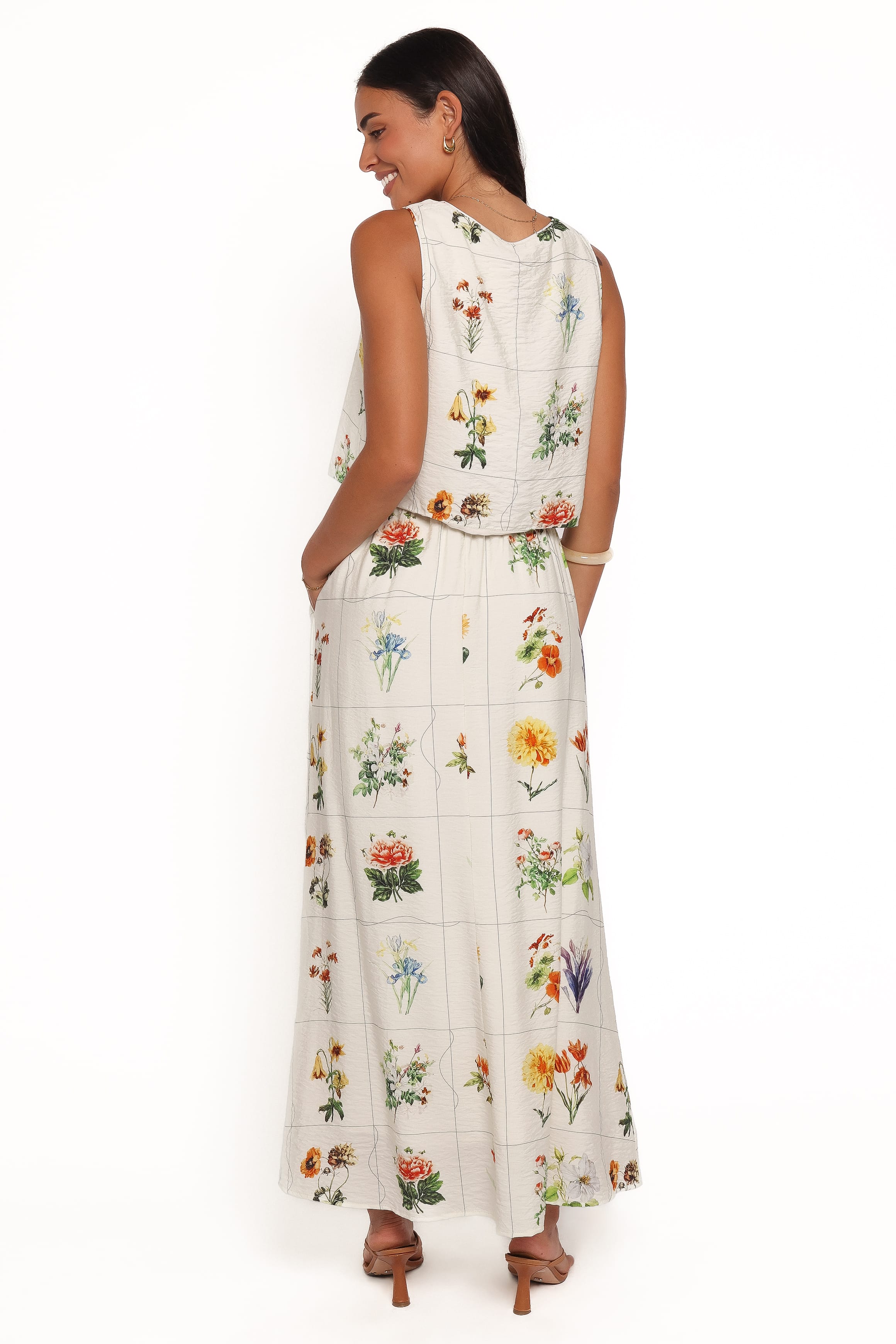 SETS Leila Maxi Skirt Set - White Floral