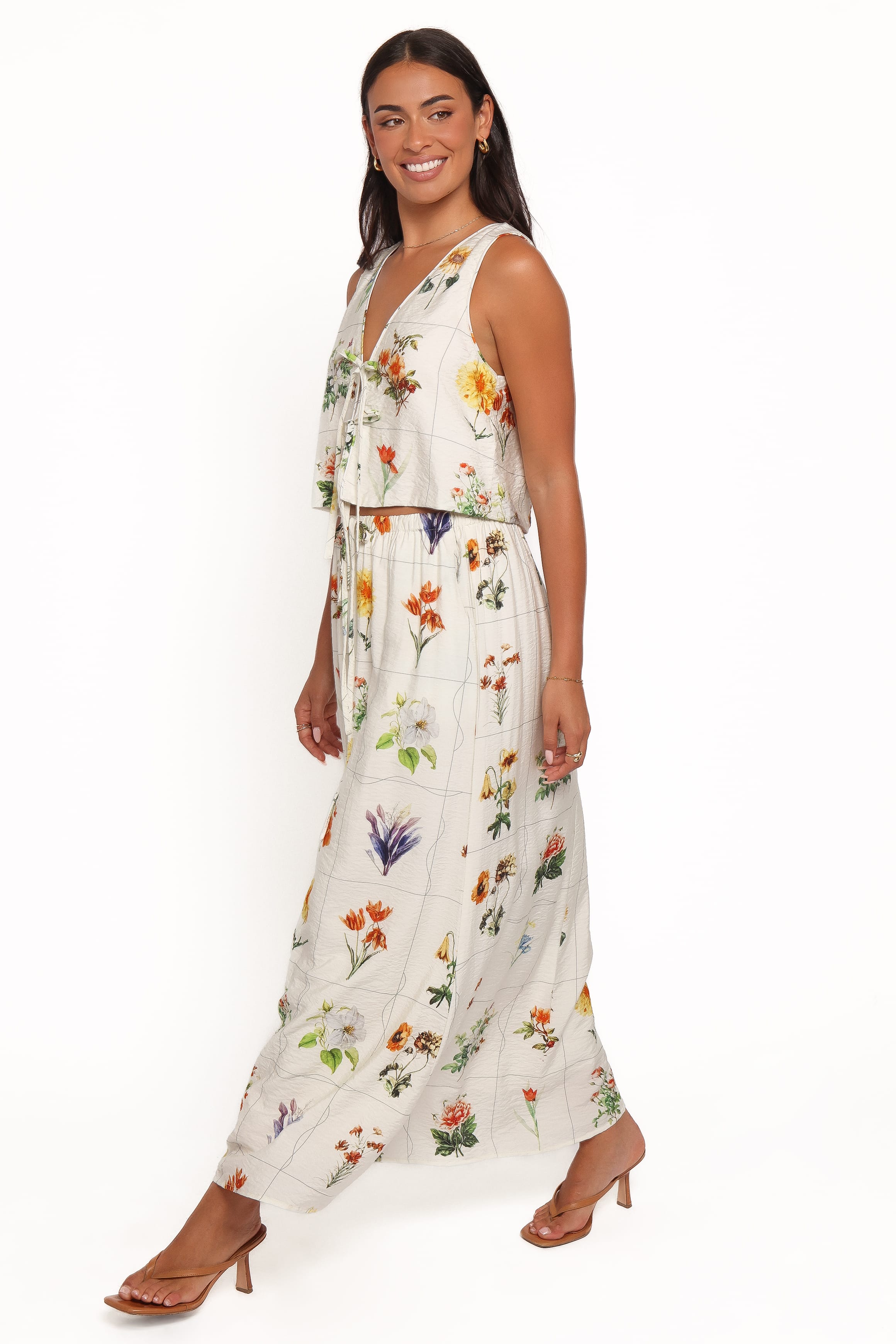 SETS Leila Maxi Skirt Set - White Floral