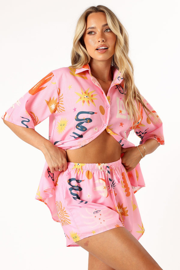 SETS @Lover Short Set - Pink Love Print