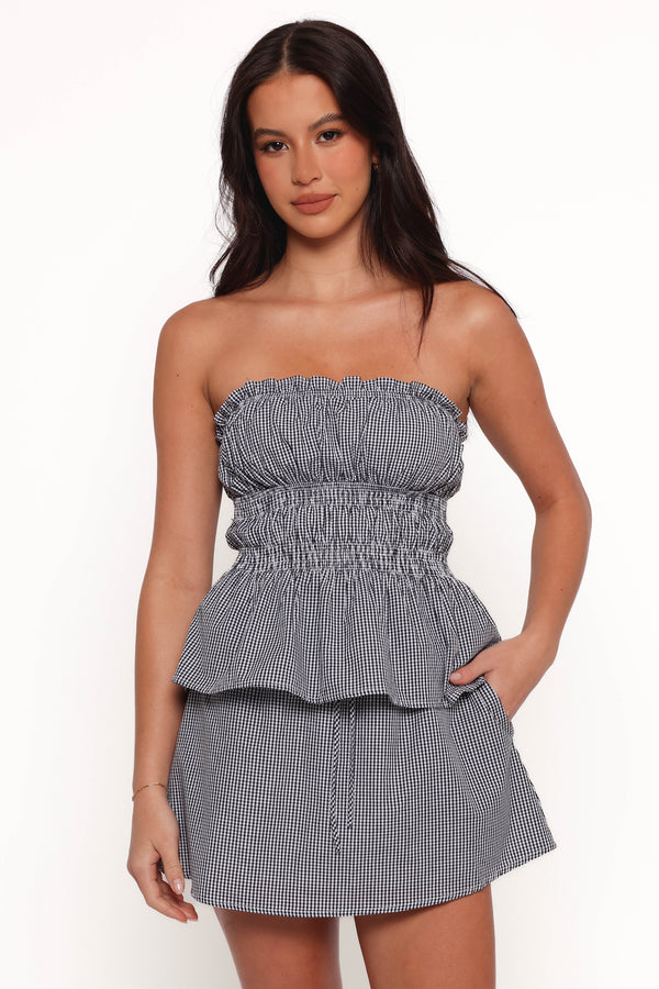 SETS Luna Skirt Set - Black White Gingham