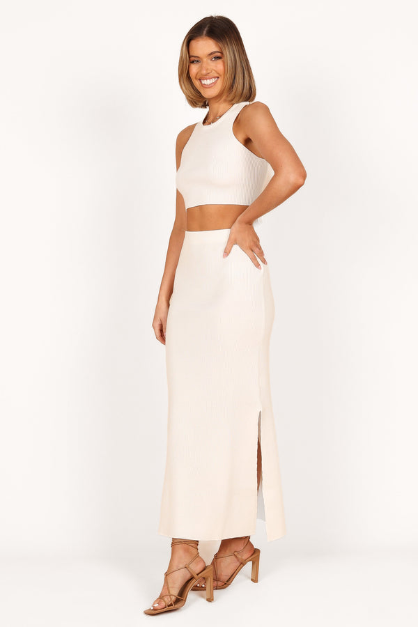 SETS Maia Rib Knit Two Piece Set - White