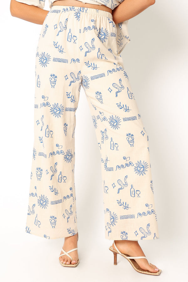 SETS @Marco Pant Set - Beige Blue