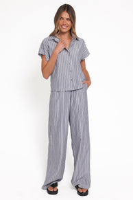 SETS Melanie Pant Set - Charcoal Stripe