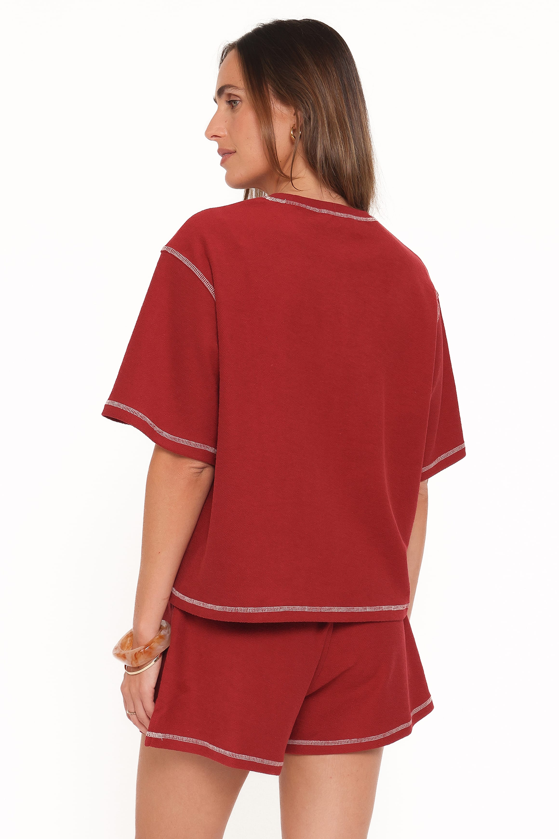 SETS Melody Knit Short Set - Burgundy