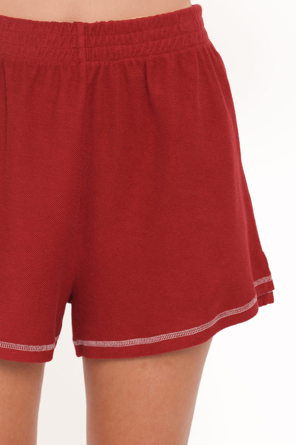 SETS Melody Knit Short Set - Burgundy