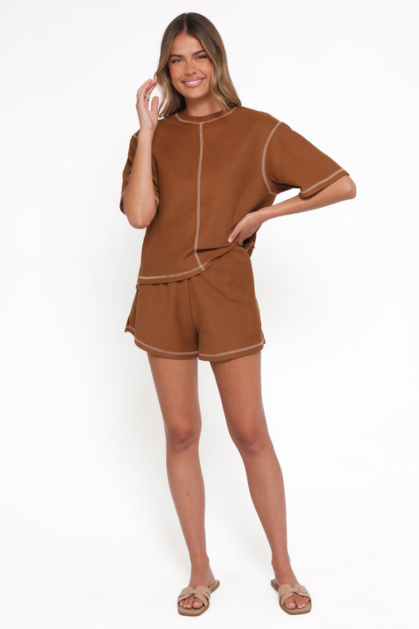 SETS Melody Knit Short Set - Chocolate