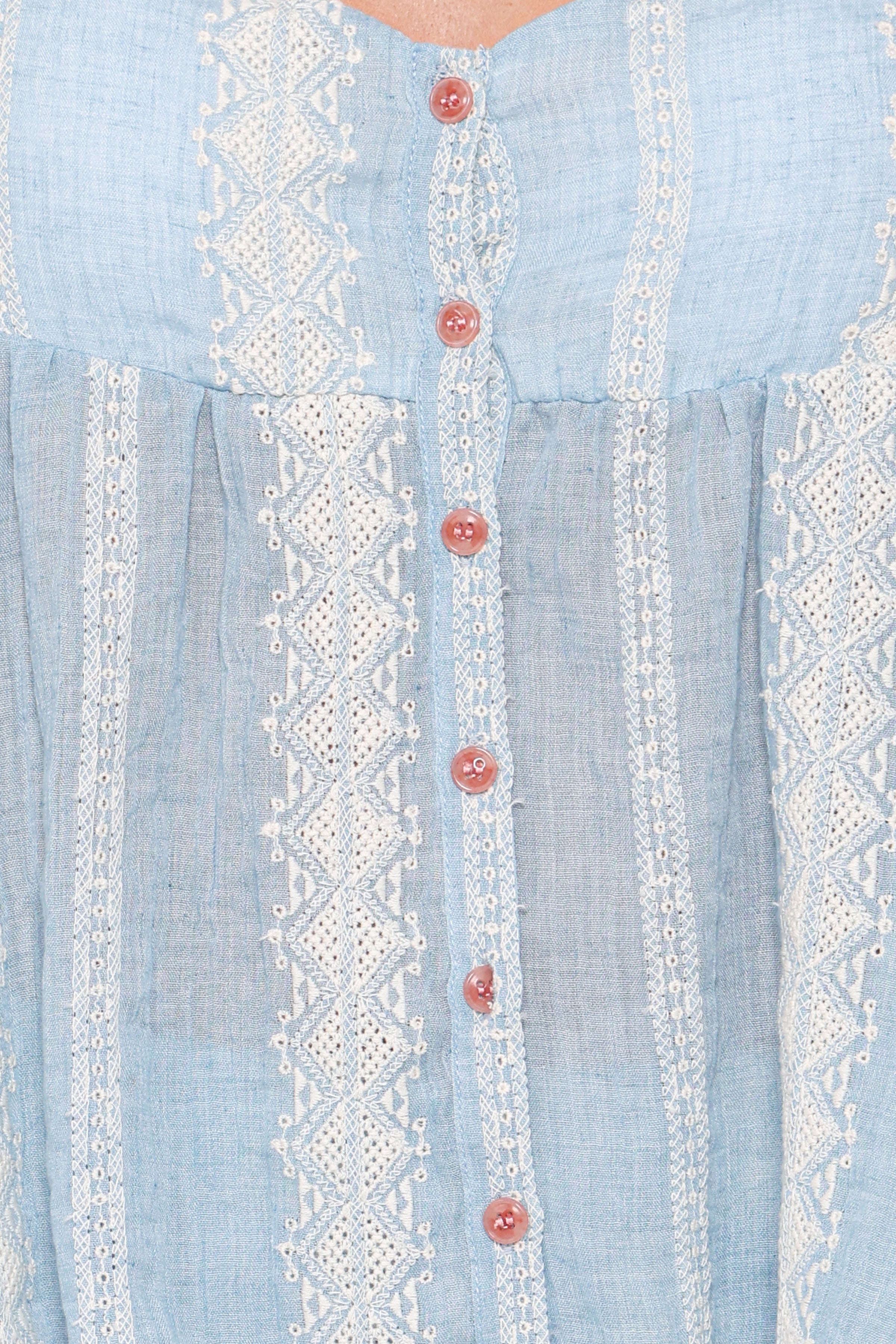 SETS Mila Embroidered Pant Set - Light Blue
