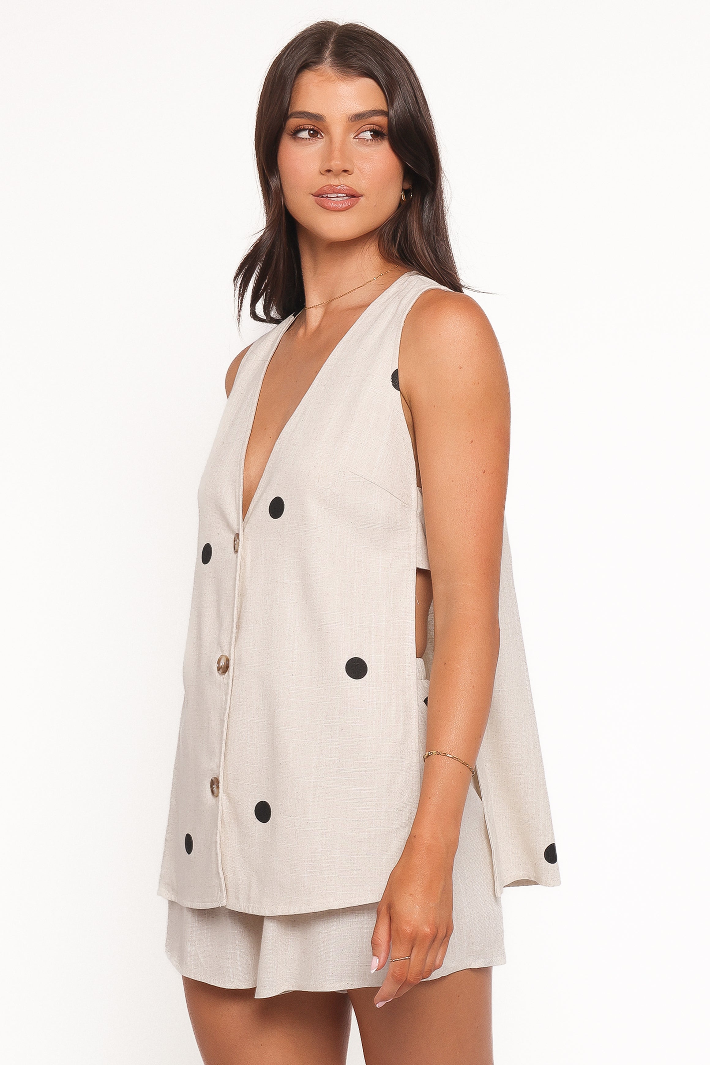 SETS Miller Short Set - Beige Polka Dot