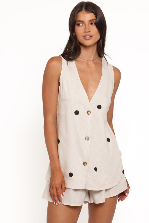 SETS Miller Short Set - Beige Polka Dot