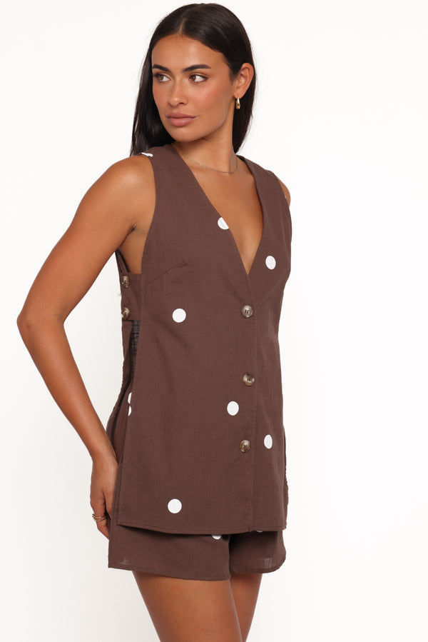 SETS Miller Short Set - Brown Polka Dot