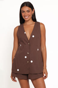 SETS Miller Short Set - Brown Polka Dot
