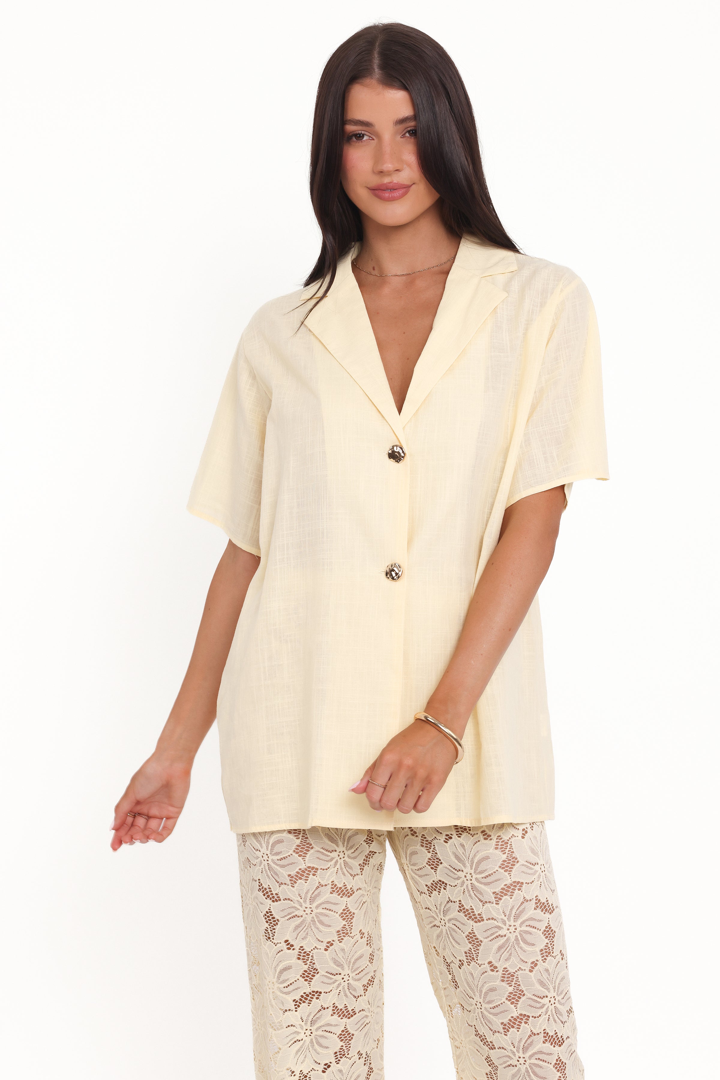 SETS Mindy Lace Pant Set - Yellow