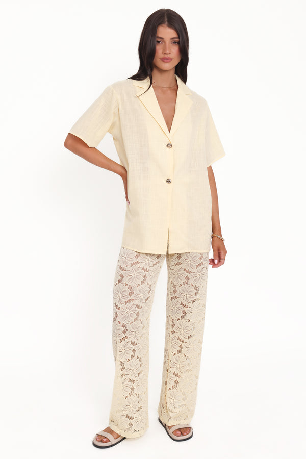 SETS Mindy Lace Pant Set - Yellow