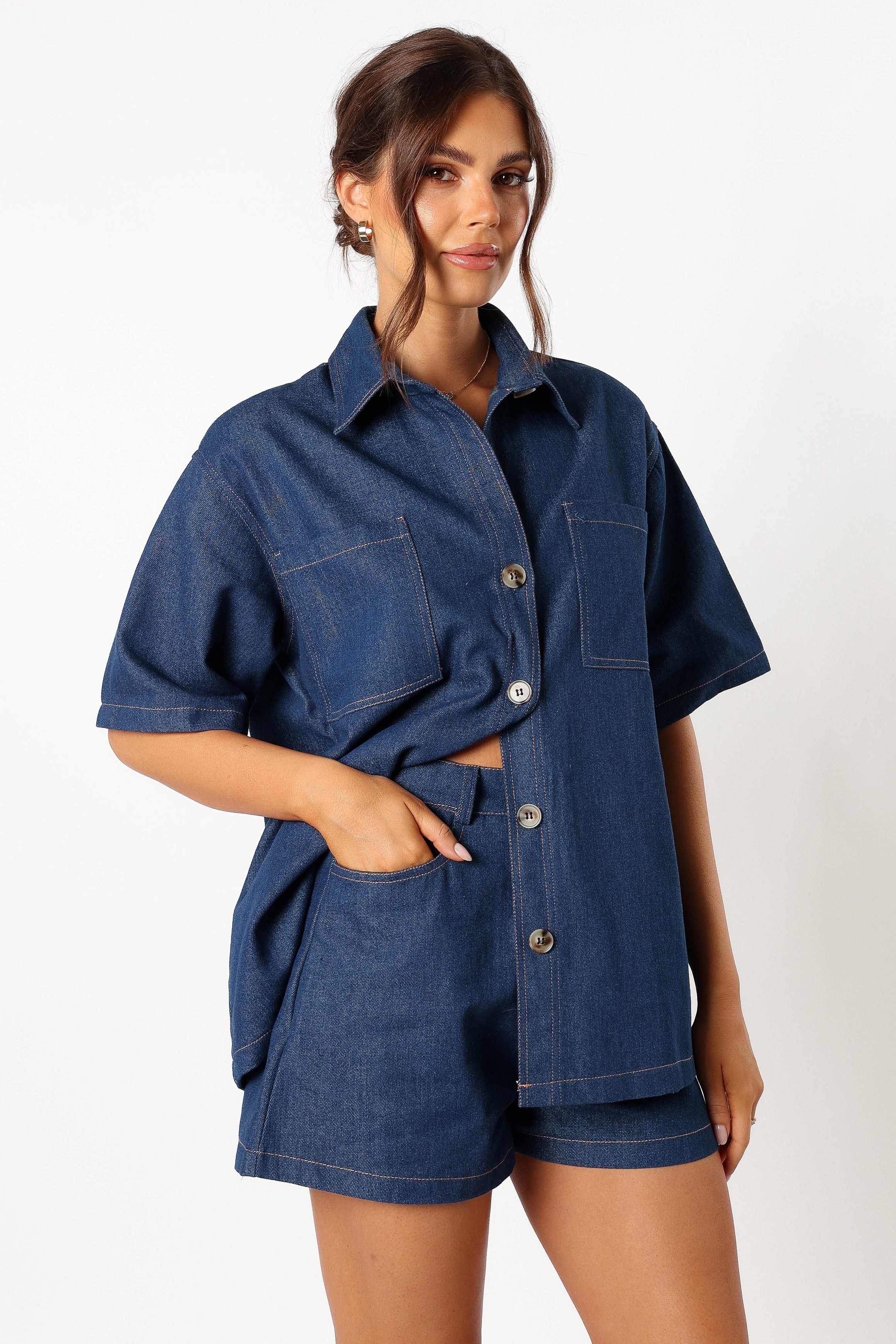 SETS @Monique Short Set - Dark Denim