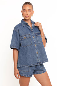 SETS Noor Denim Short Set - Dark Blue