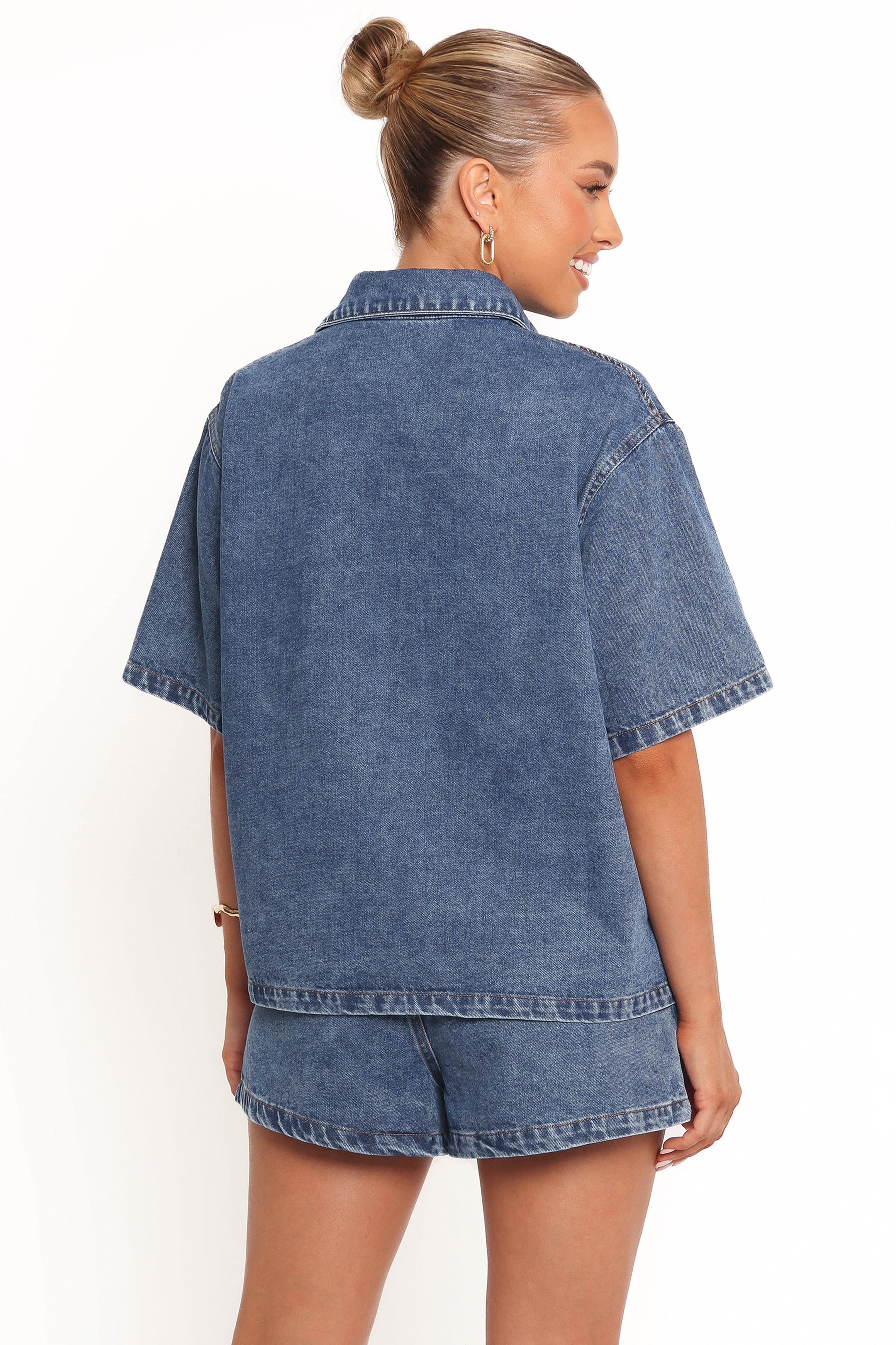 SETS Noor Denim Short Set - Dark Blue