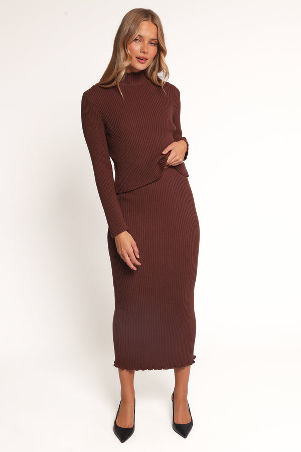 SETS Payton Knitted Set - Chocolate Brown