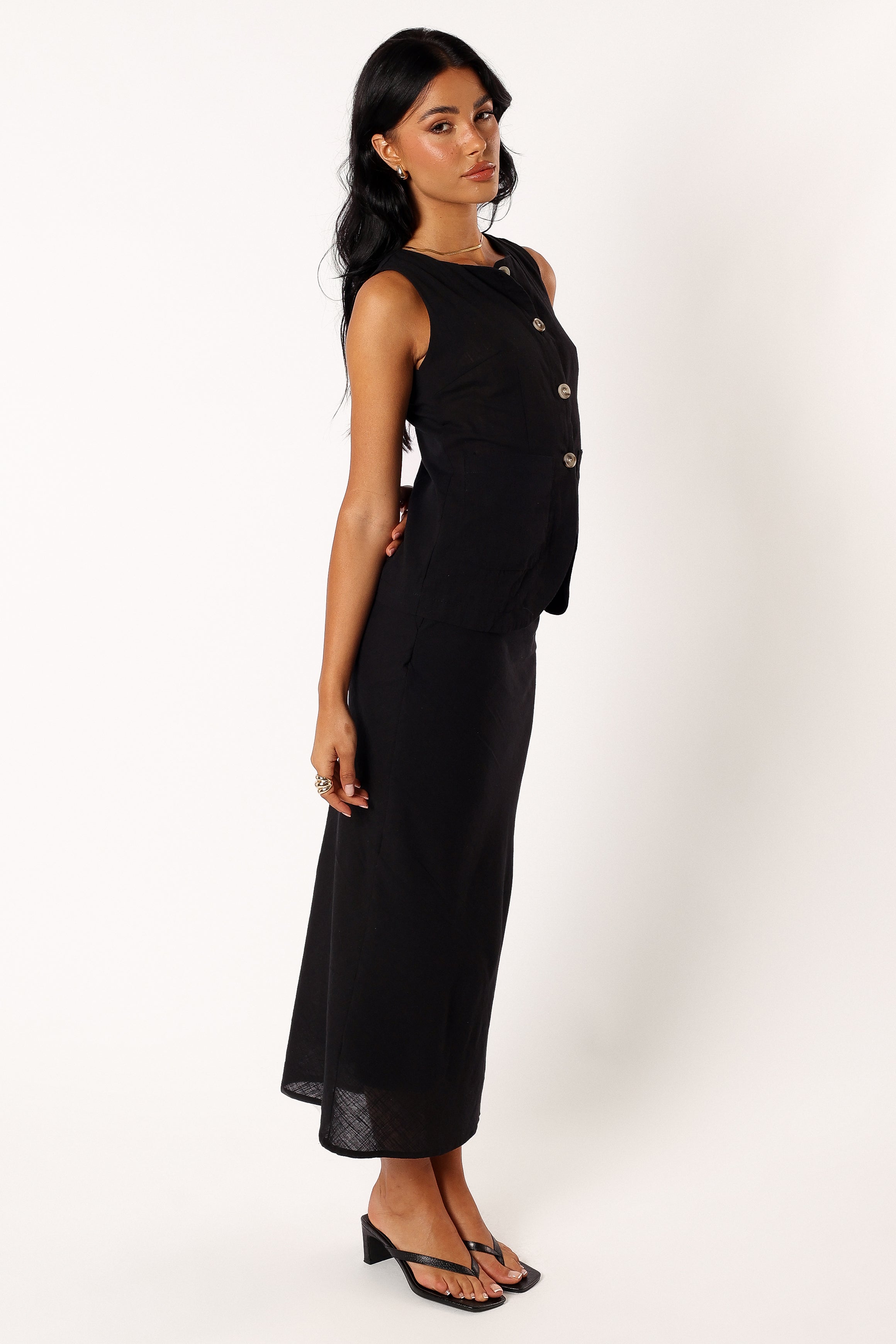 SETS @Peter Two Piece Linen Set - Black