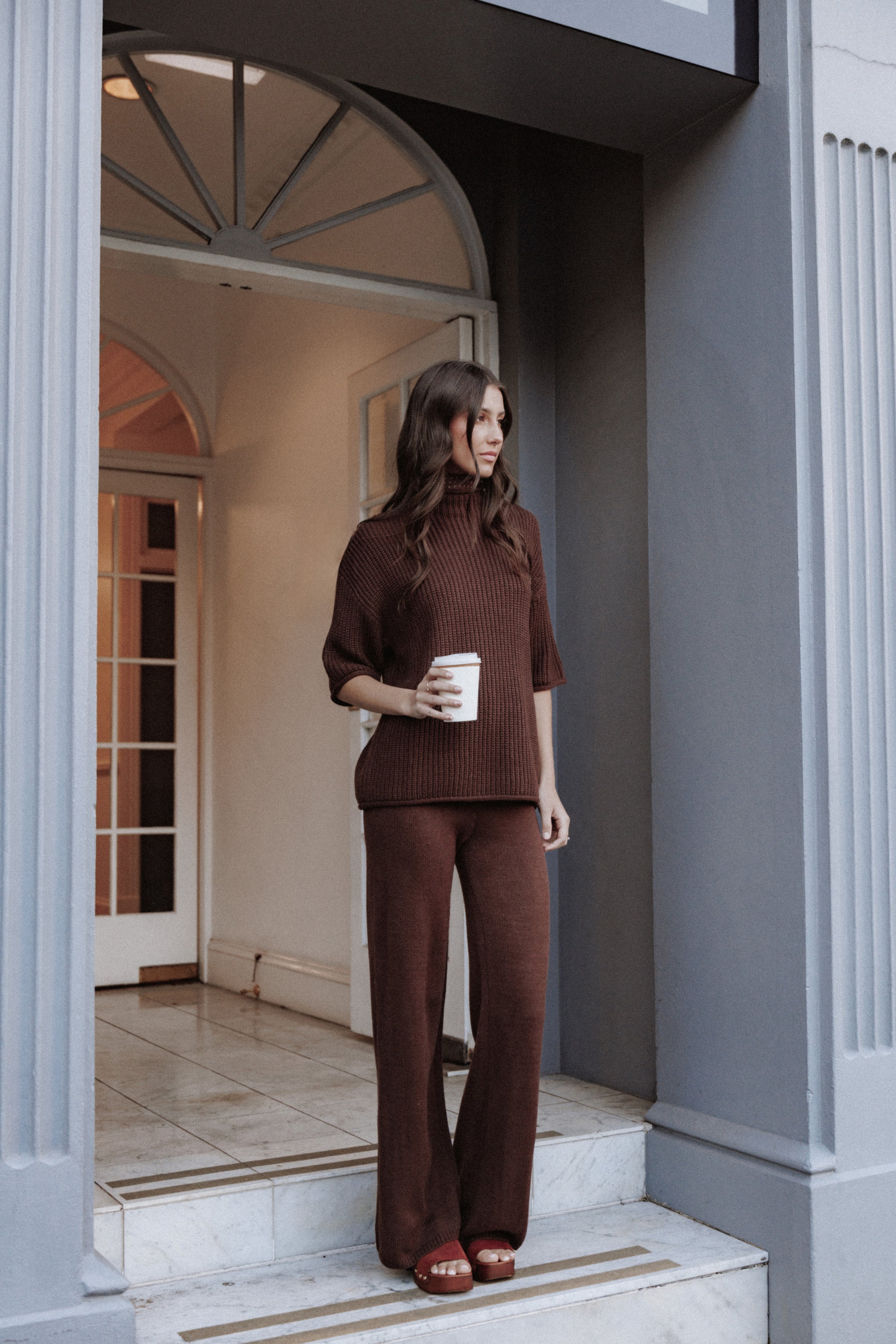 SETS Remii Knit Pant Set - Chocolate