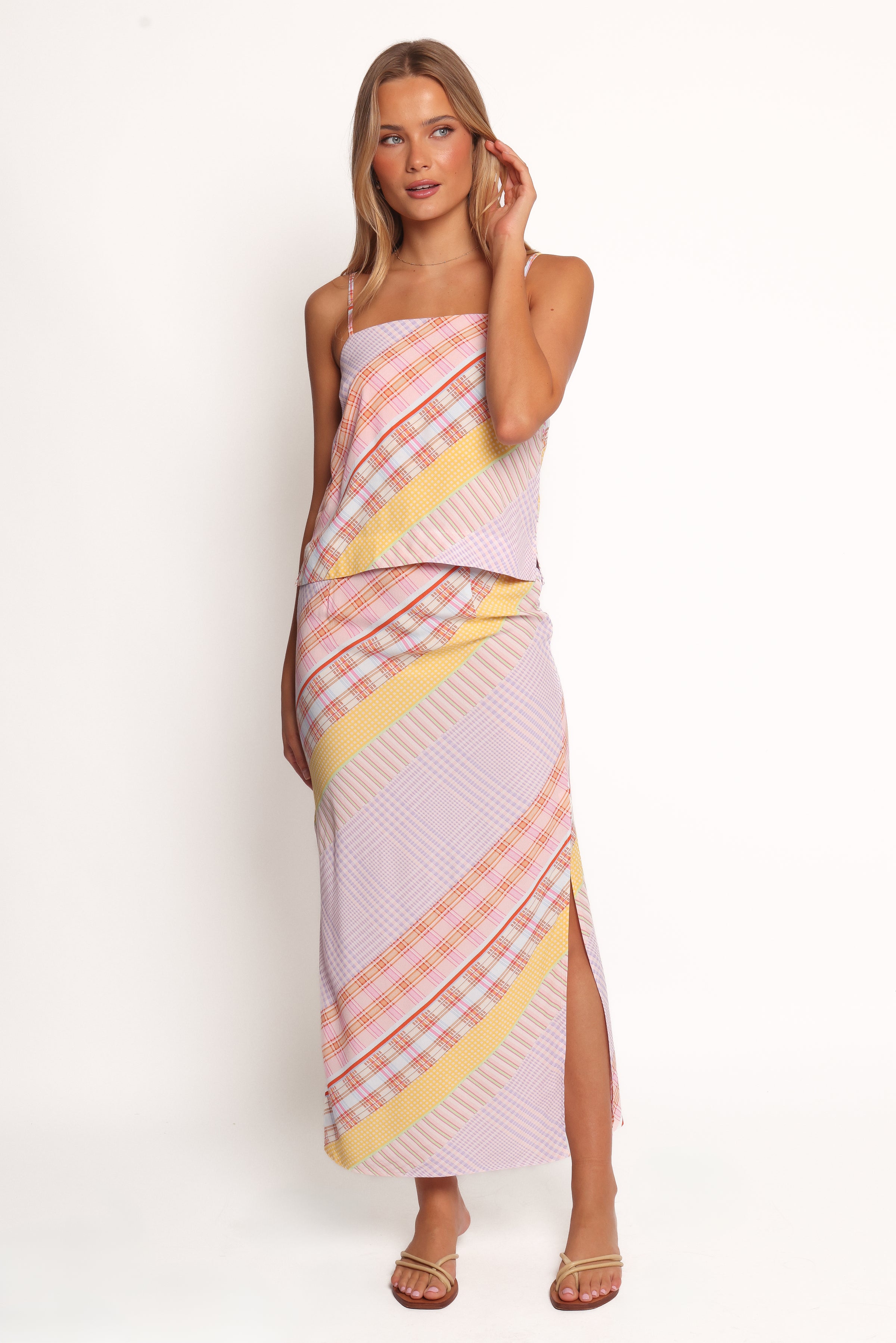 SETS Riven Skirt Set - Pink Plaid