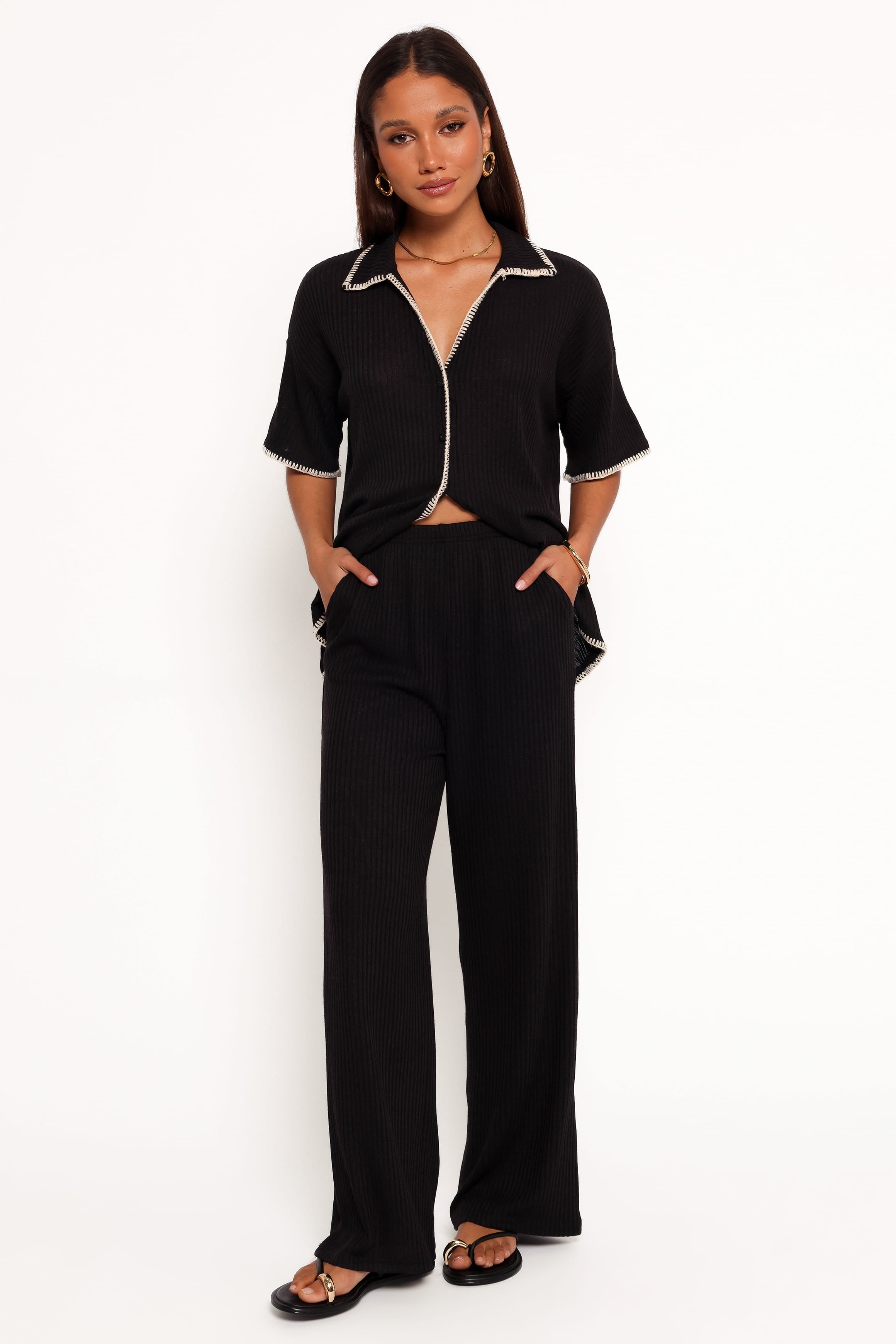 SETS Rosemary Knit Pant Set - Black