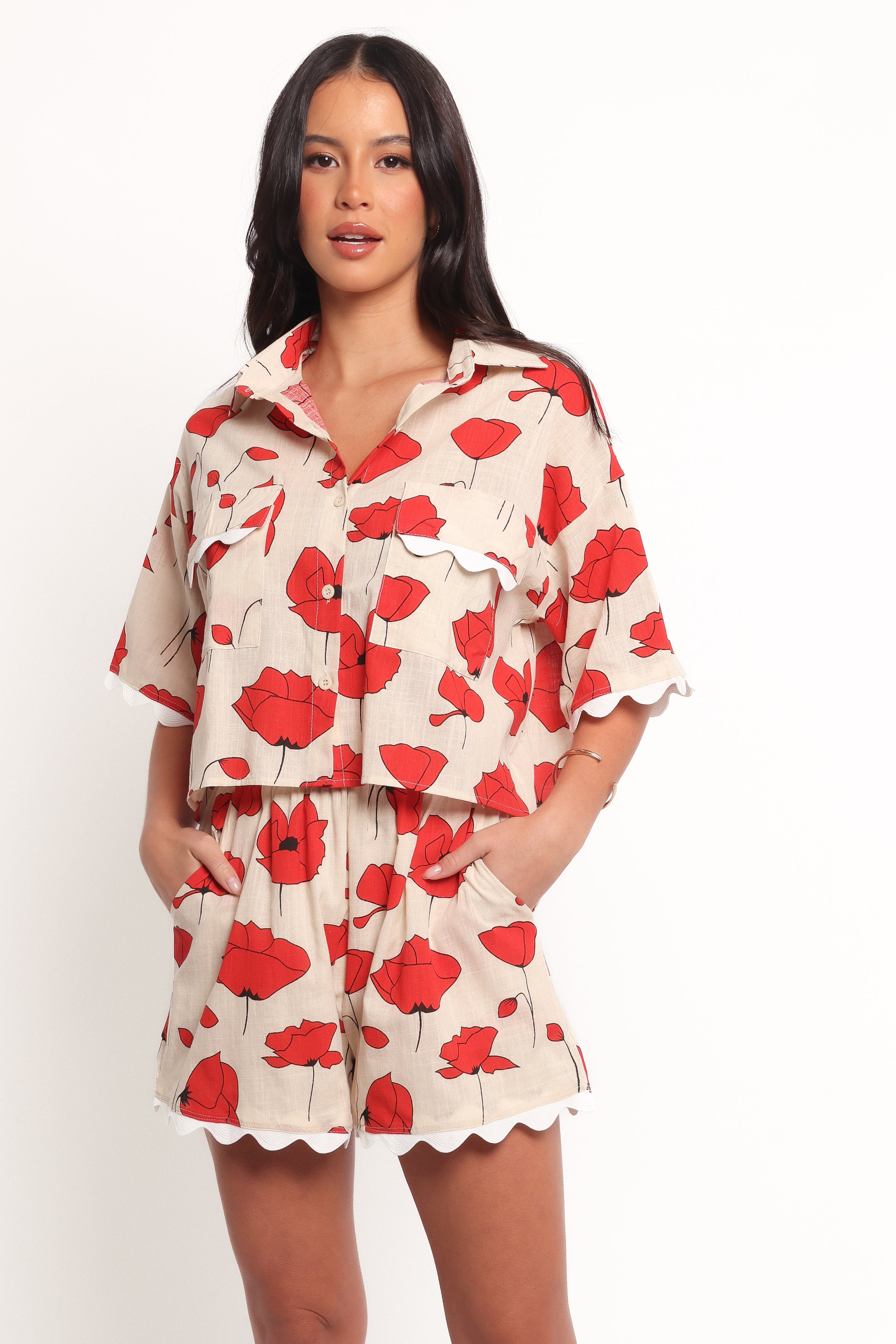 SETS Sallio Short Set - Red Beige Poppy