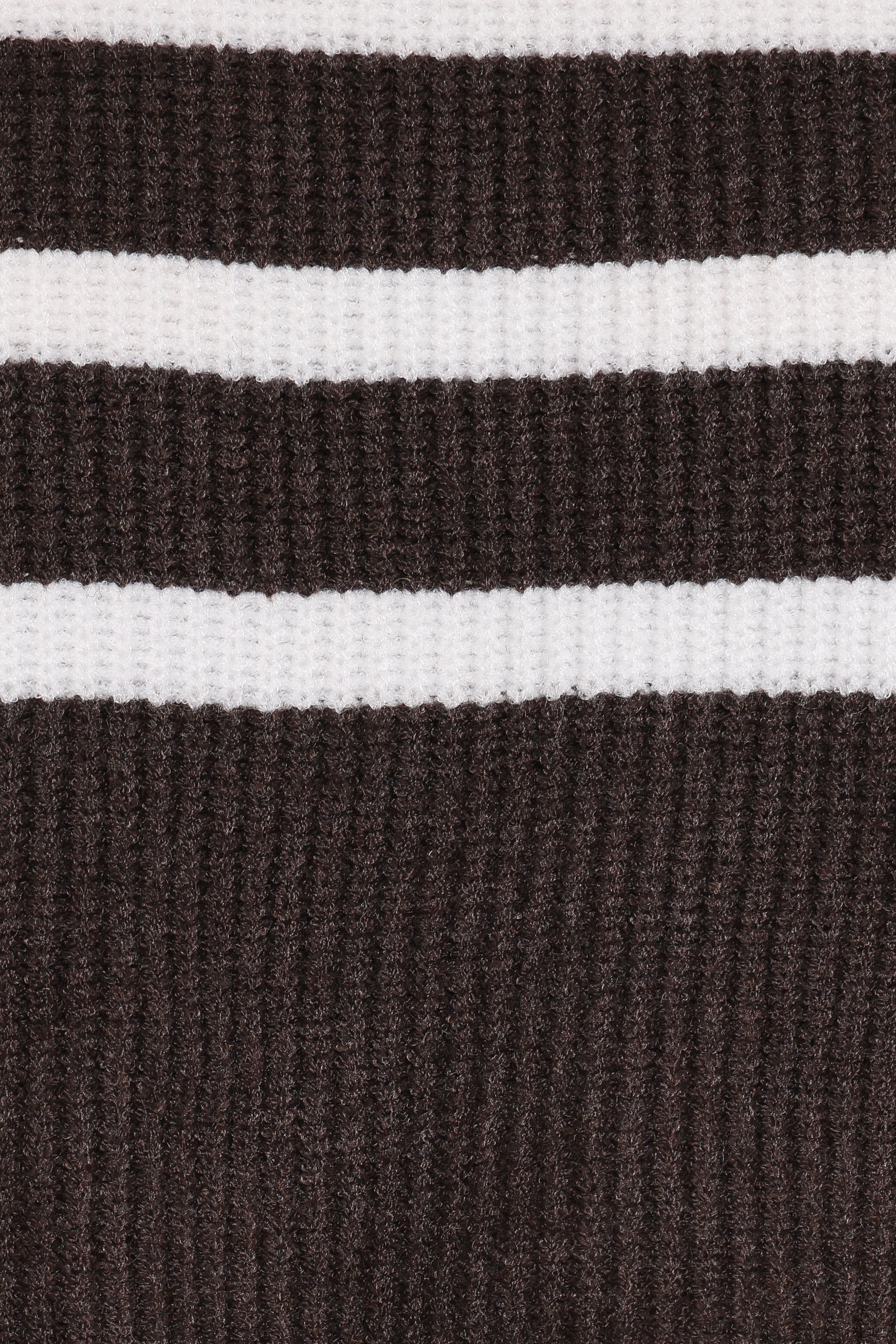 SETS Sara Sweater Set Mini Skirt - Chocolate Cream Stripe