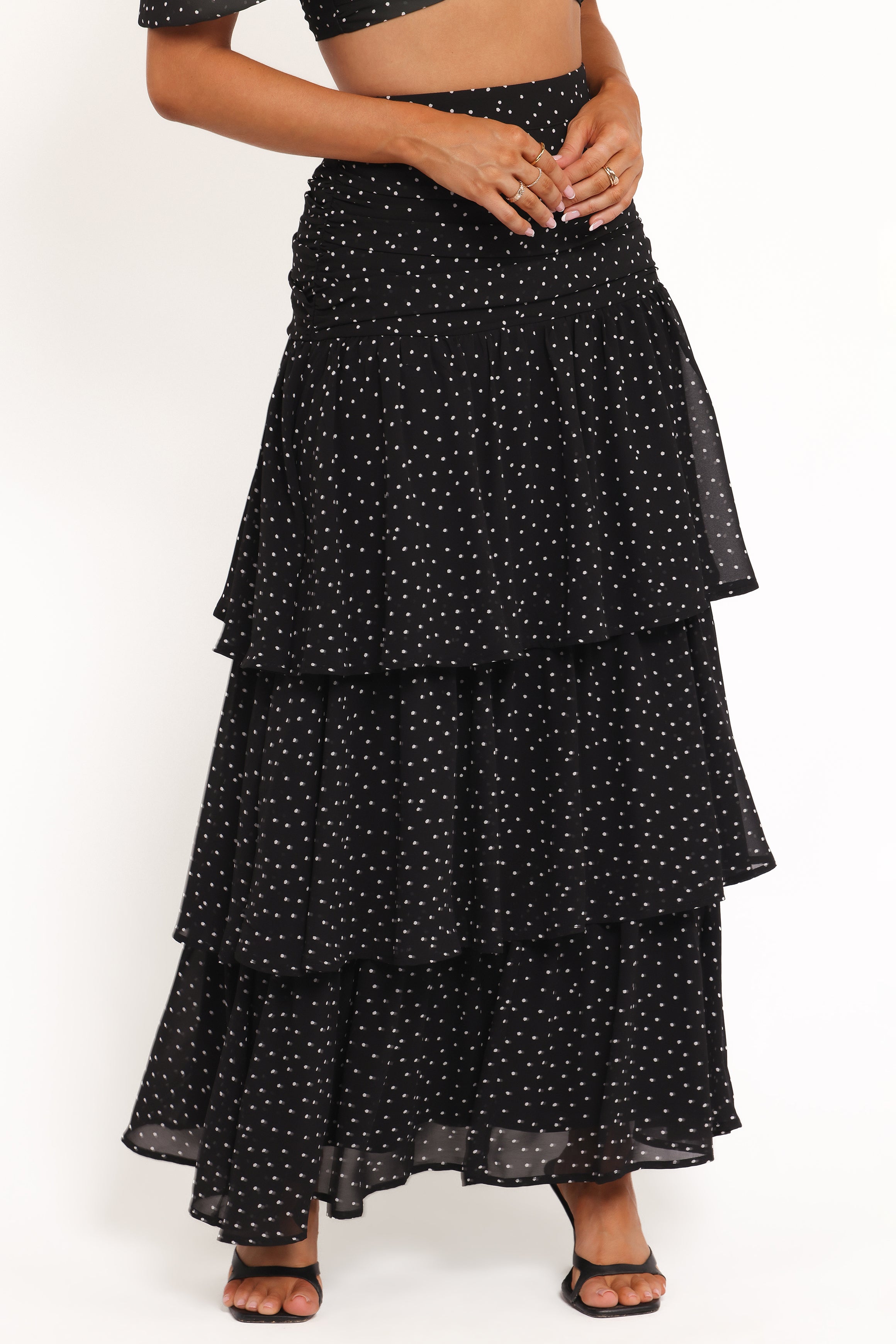 SETS Selina Skirt Set - Black Polka Dot
