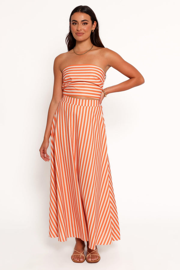 SETS Serafina Two Piece Set - Orange Beige Stripe