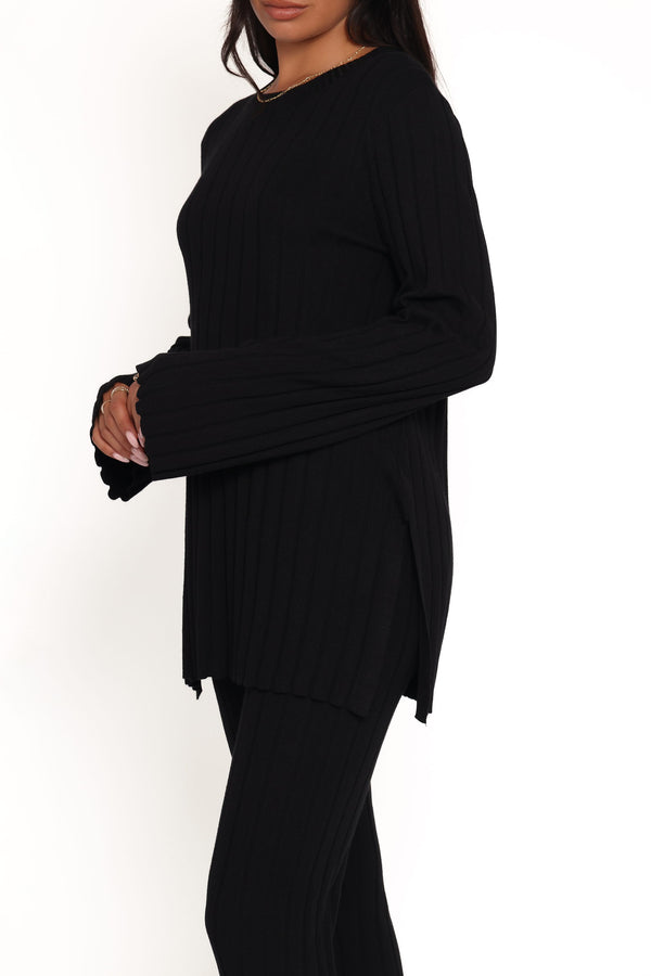 SETS Silvie Long Sleeve Knitted Set - Black