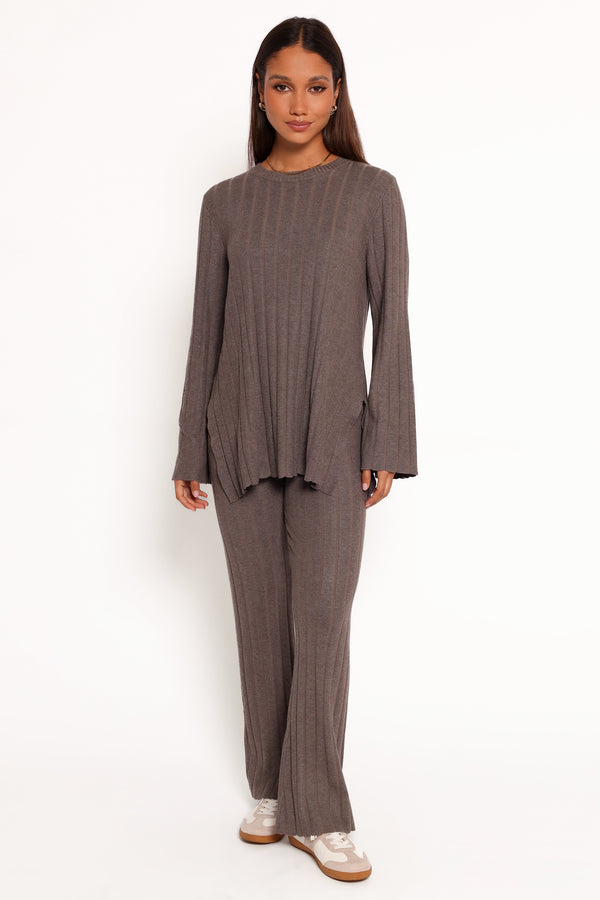 SETS Silvie Long Sleeve Knitted Set - Charcoal Grey