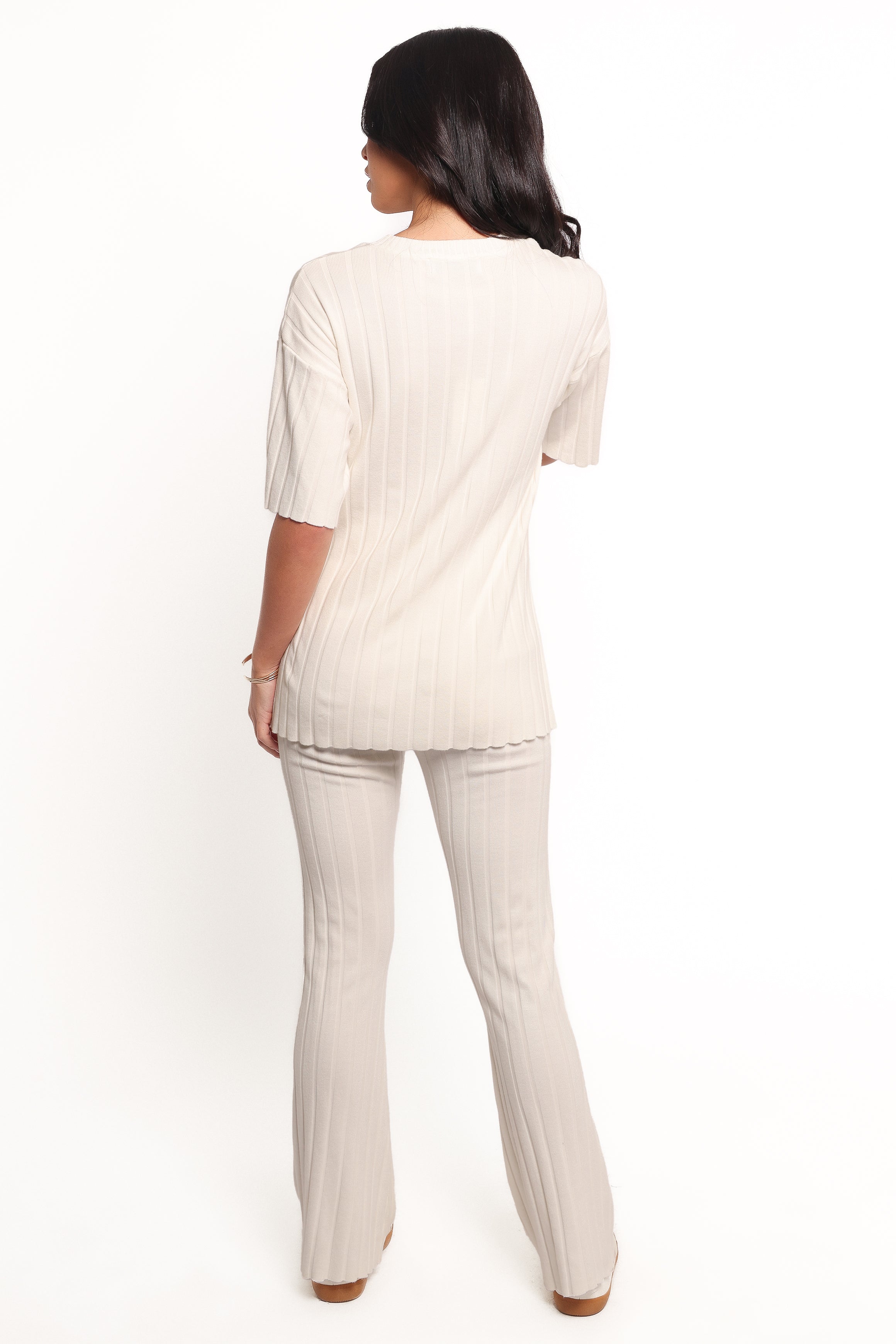 SETS Silvie Short Sleeve Knitted Set - White